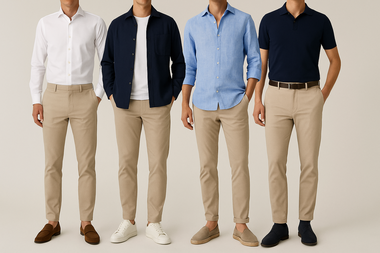 De 4 beste combinaties met een beige chino (voor elke man)