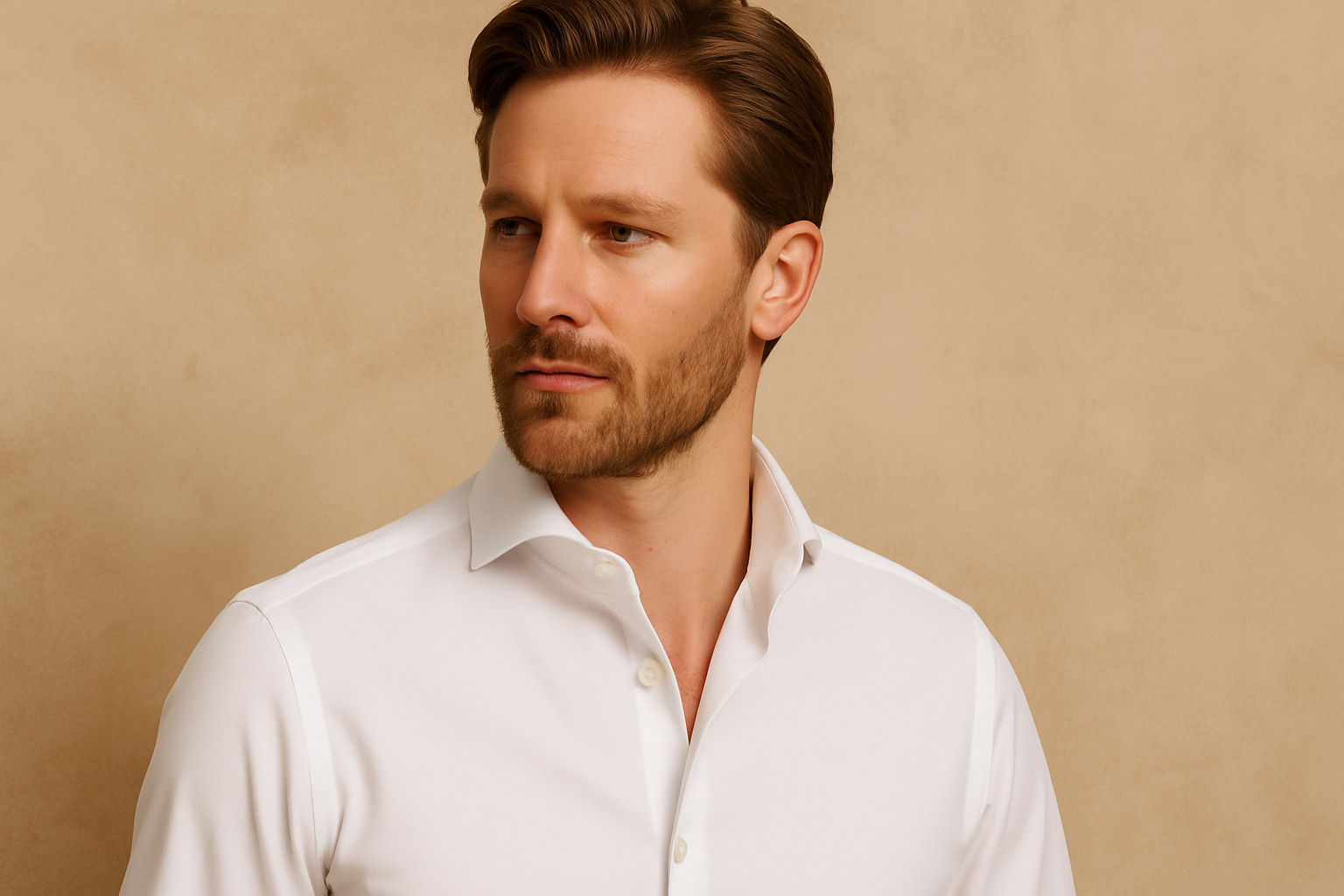 Waarom de cutaway-kraag bijna elk gezicht flatteert (en hoe je ‘m het beste draagt)