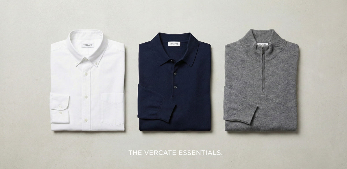 Strijkvrij overhemd poloshirt half / quarter - zip Vercate