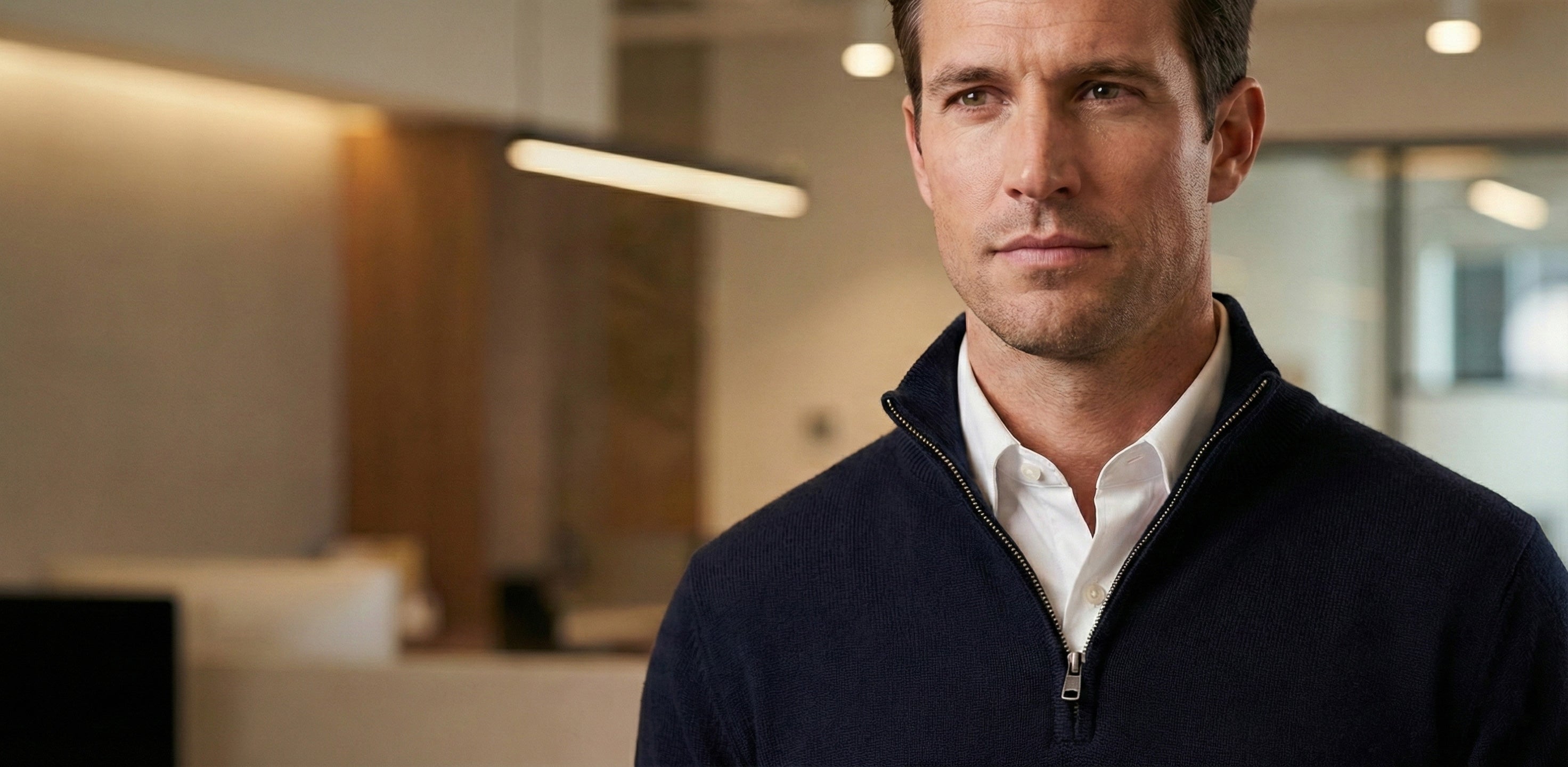 Discover the Vercate half-zip sweater