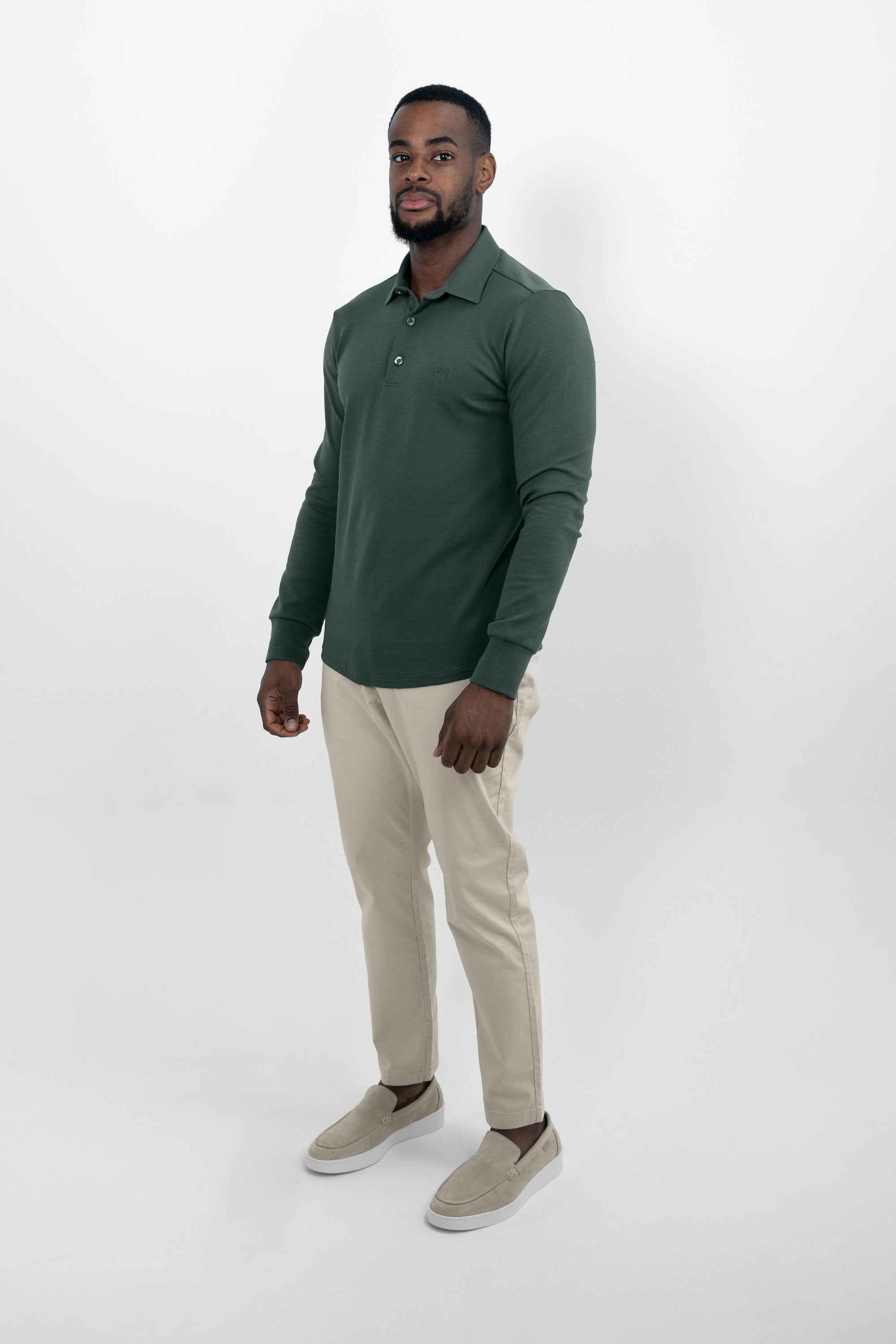 Vercate - Heren Polo Lange Mouw - Strijkvrij Poloshirt - Blauw - Turquoise - Slim Fit - Excellent Katoen - Maat S M L XL XXL