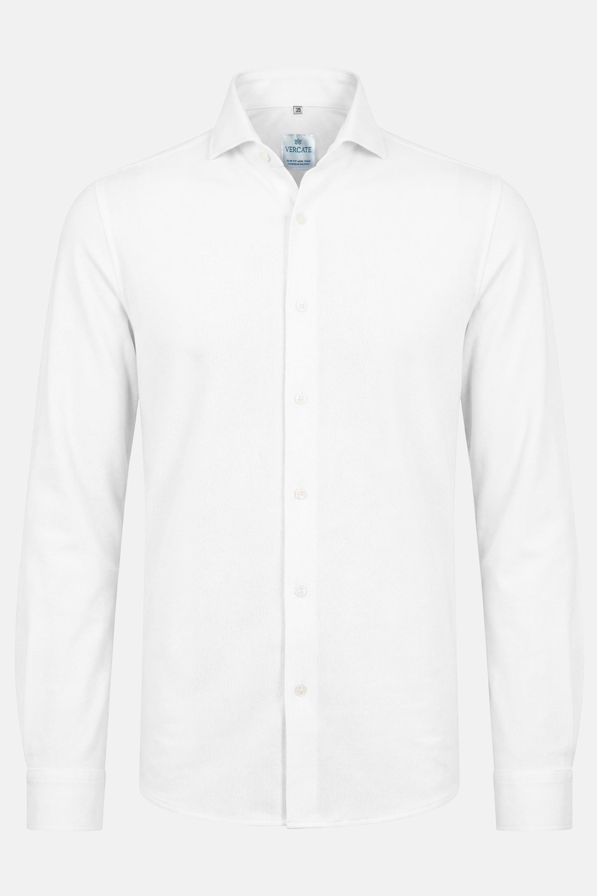 Non Iron Shirt - Japanese Knitted - White