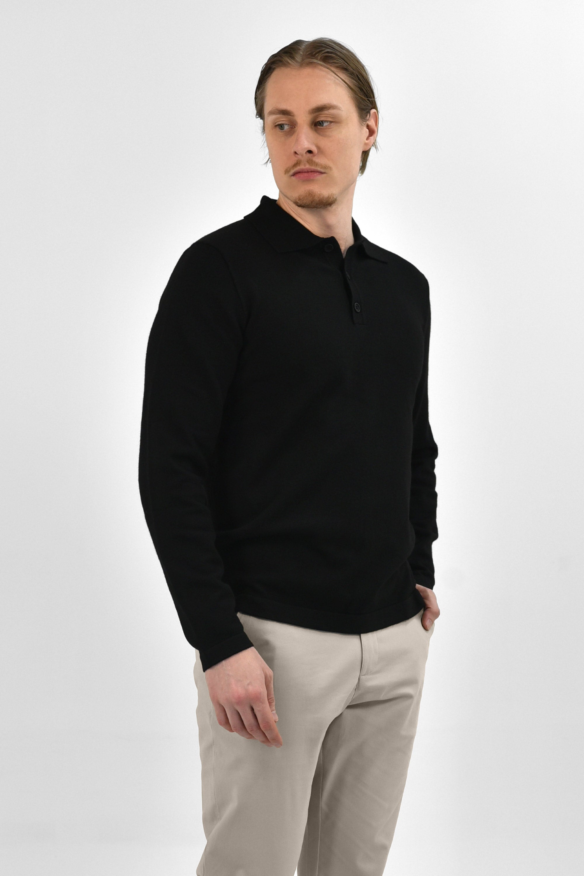 Vercate - Luxe Heren Poloshirt - Polo Met Lange Mouwen - Zwart - Regular Fit - Knit S M L XL XXL