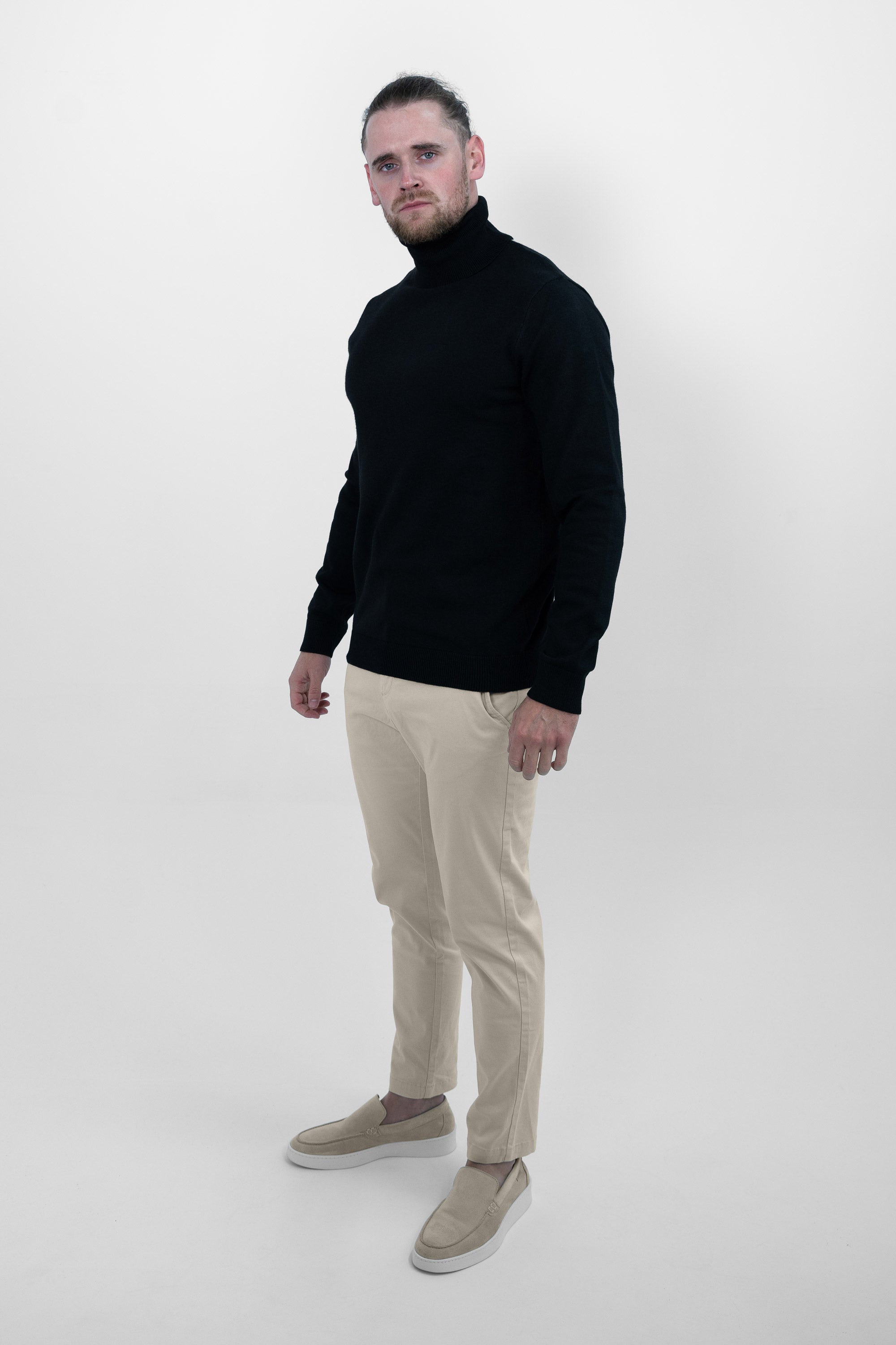 Vercate - Luxe Coltrui - Zwart - Regular Fit - Knit Heren Pullover / Sweater / Trui