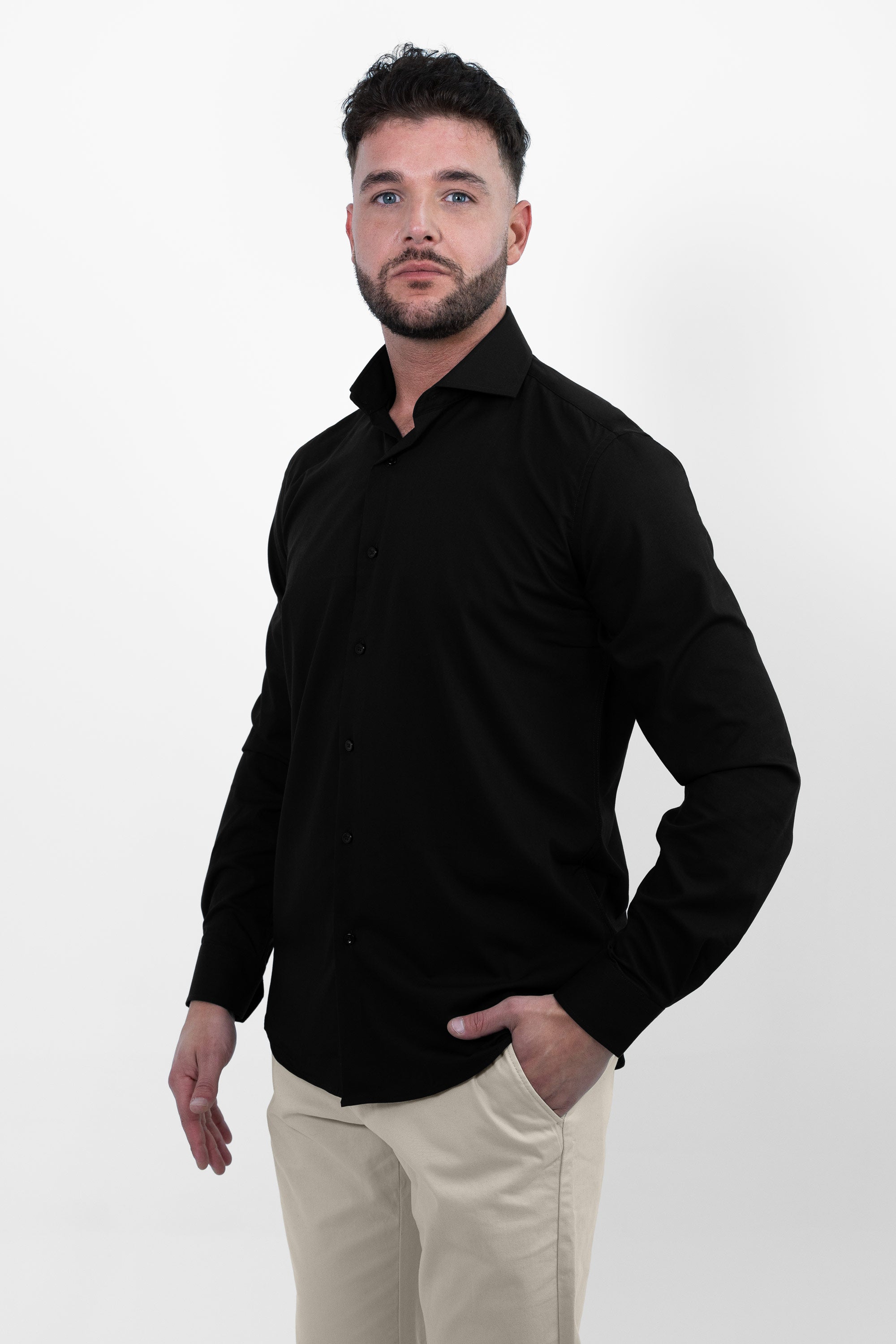 Black Shirt Wrinkle Non Iron Bamboo