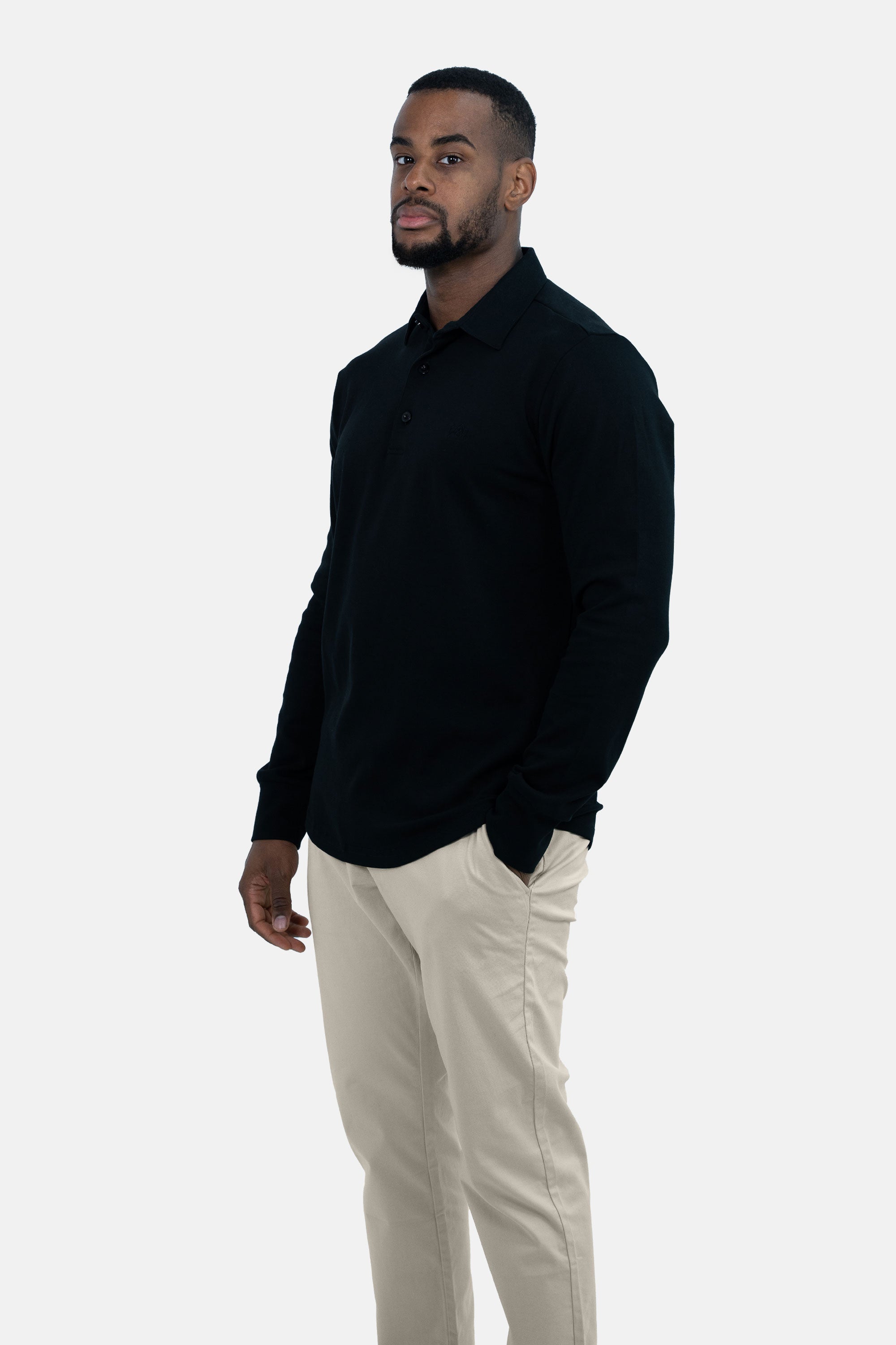 Vercate - Heren Polo Lange Mouw - Strijkvrij Poloshirt - Zwart - Donkergroen - Zwart - Slim Fit - Excellent Katoen - Heren - Maat S M L XL XXL