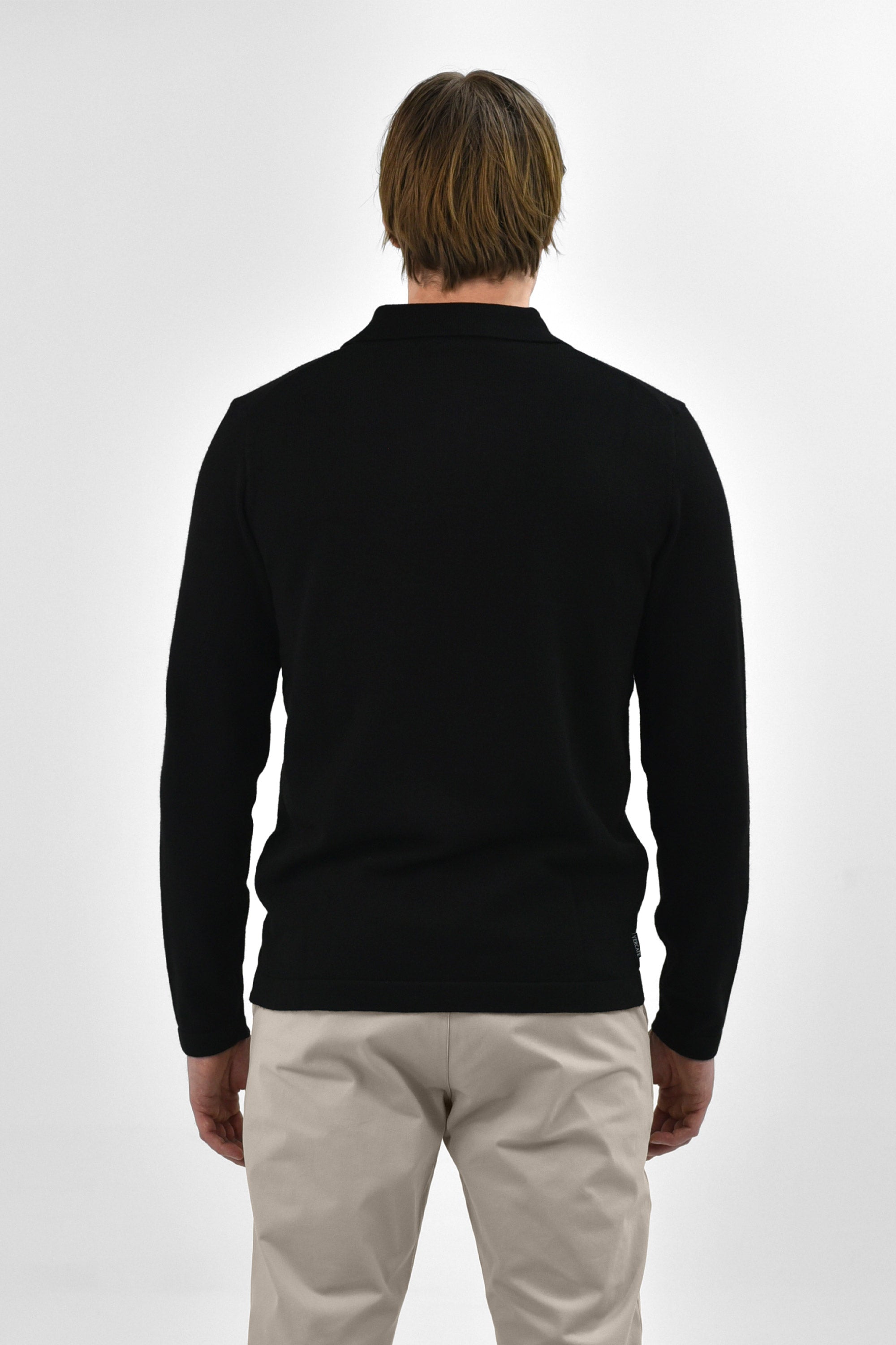 Vercate - Luxe Heren Poloshirt - Polo Met Lange Mouwen - Zwart - Regular Fit - Knit S M L XL XXL