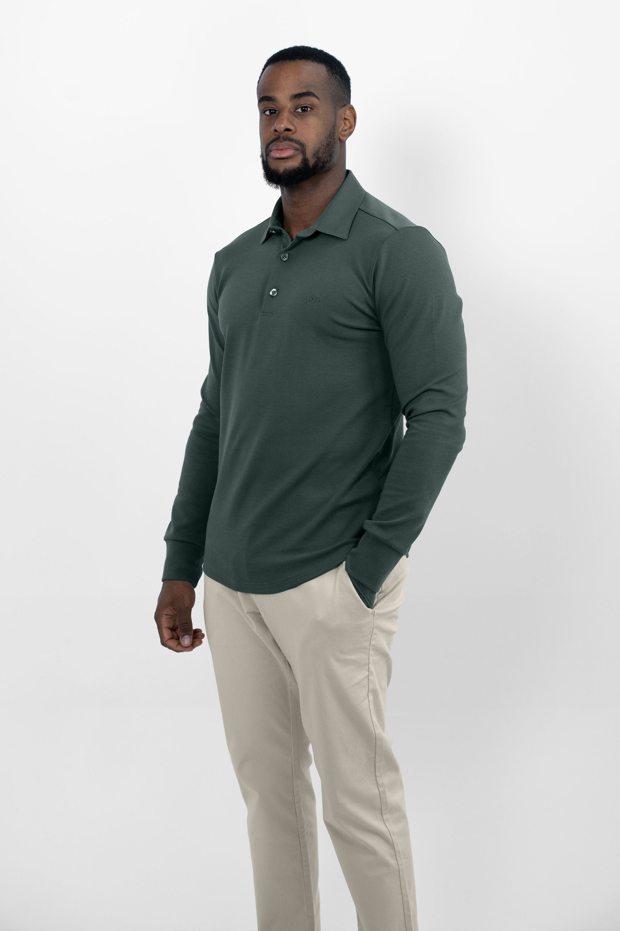 Vercate - Heren Polo Lange Mouw - Strijkvrij Poloshirt - Blauw - Turquoise - Slim Fit - Excellent Katoen - Maat S M L XL XXL