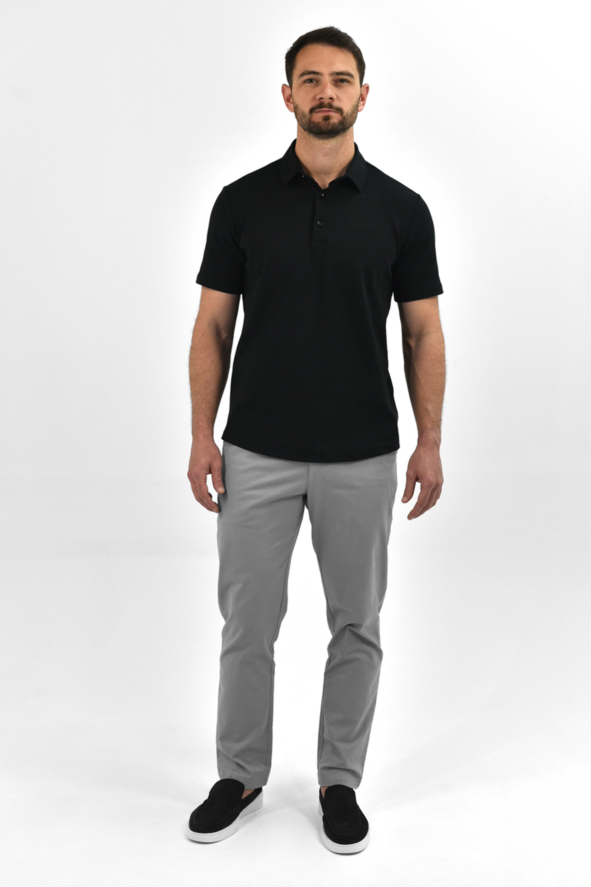 Vercate - Heren Polo Korte Mouw - Strijkvrij Poloshirt - Zwart - Slim Fit - Excellent Katoen