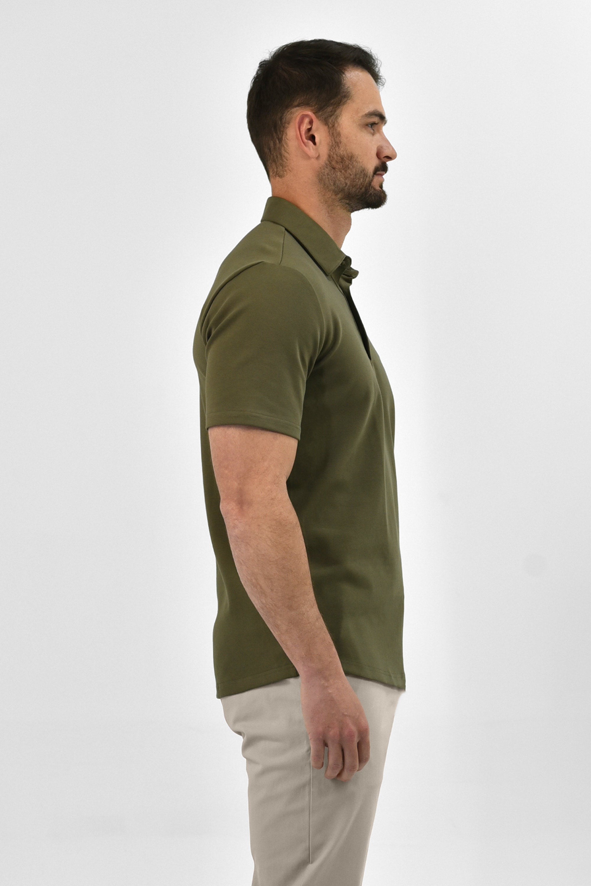 Vercate - Heren Polo Korte Mouw - Strijkvrij Poloshirt - Groen Bruin - Olijfgroen - Slim Fit - Excellent Katoen