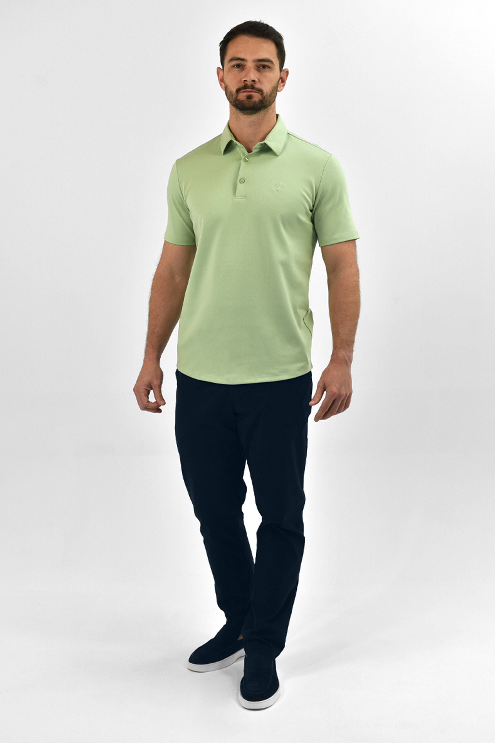 Vercate - Heren Polo Korte Mouw - Strijkvrij Poloshirt - Groen - Slim Fit - Excellent Katoen