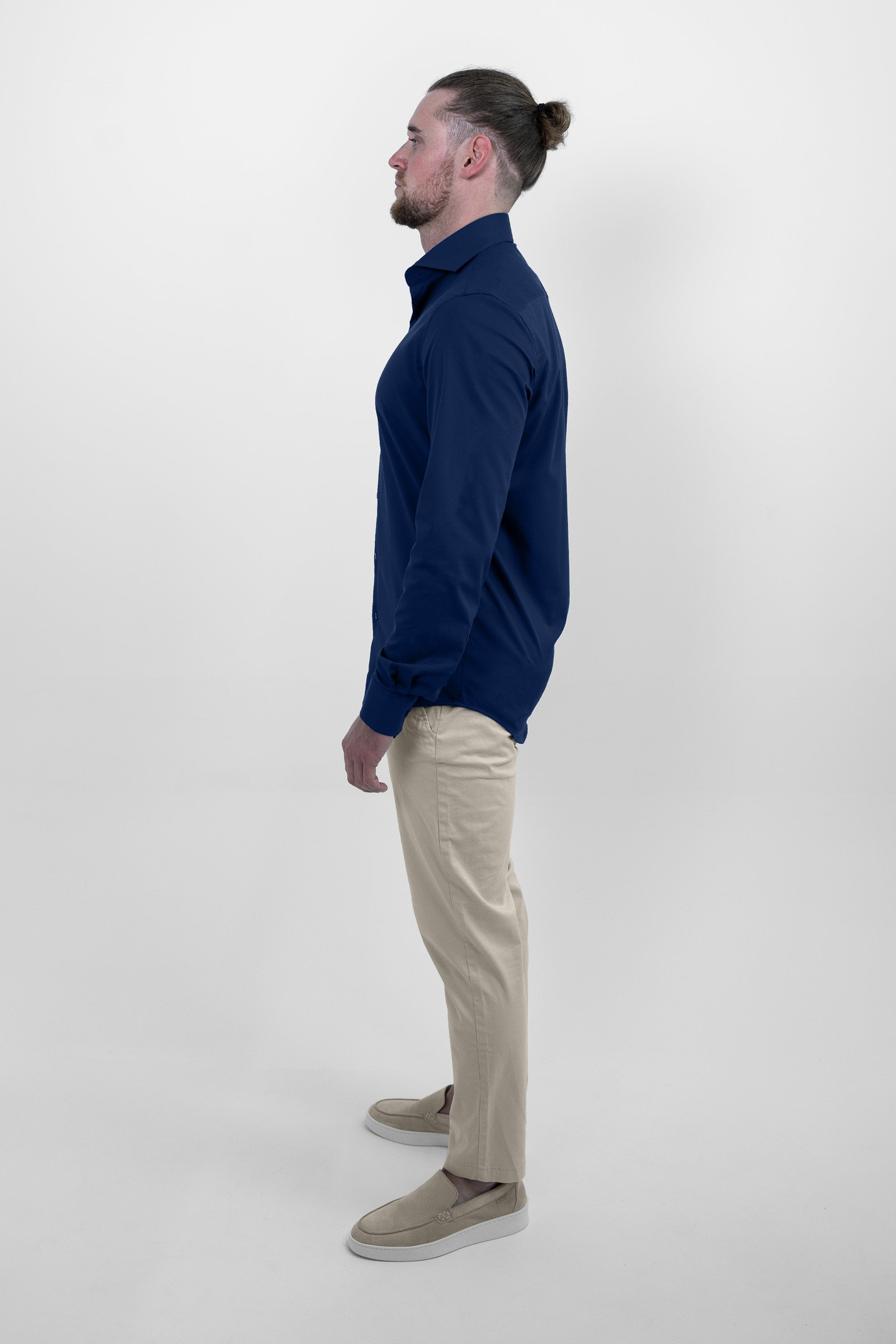 Vercate - Strijkvrij Overhemd - Navy - Marine Blauw - Slim Fit - Bamboe Katoen - Lange Mouw - Heren - Maat 37 38 39 40 41 42 43 44 S M L XL XXL