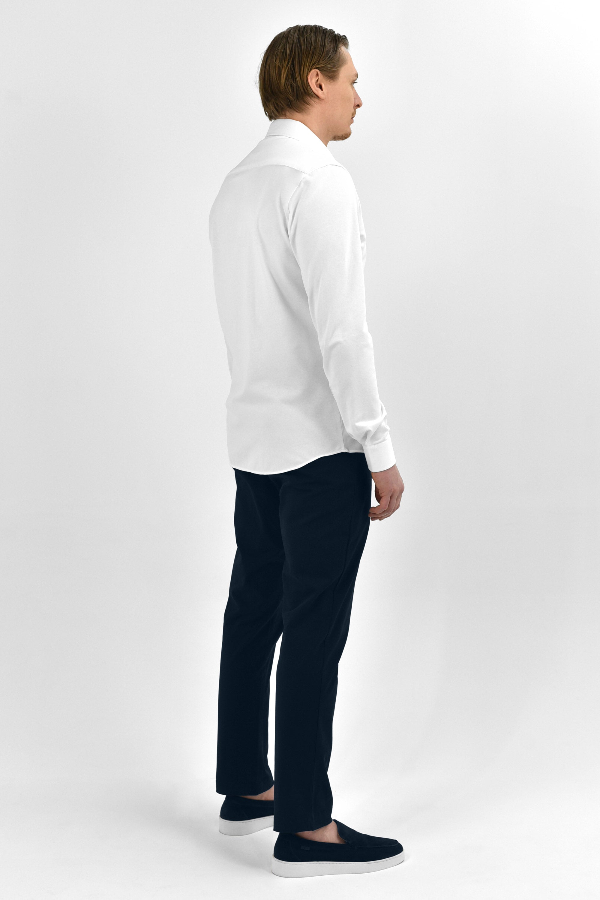 Strijkvrij Overhemd - Vercate - Japanese Knitted - Slim Fit - Wit - Heren Overhemden
