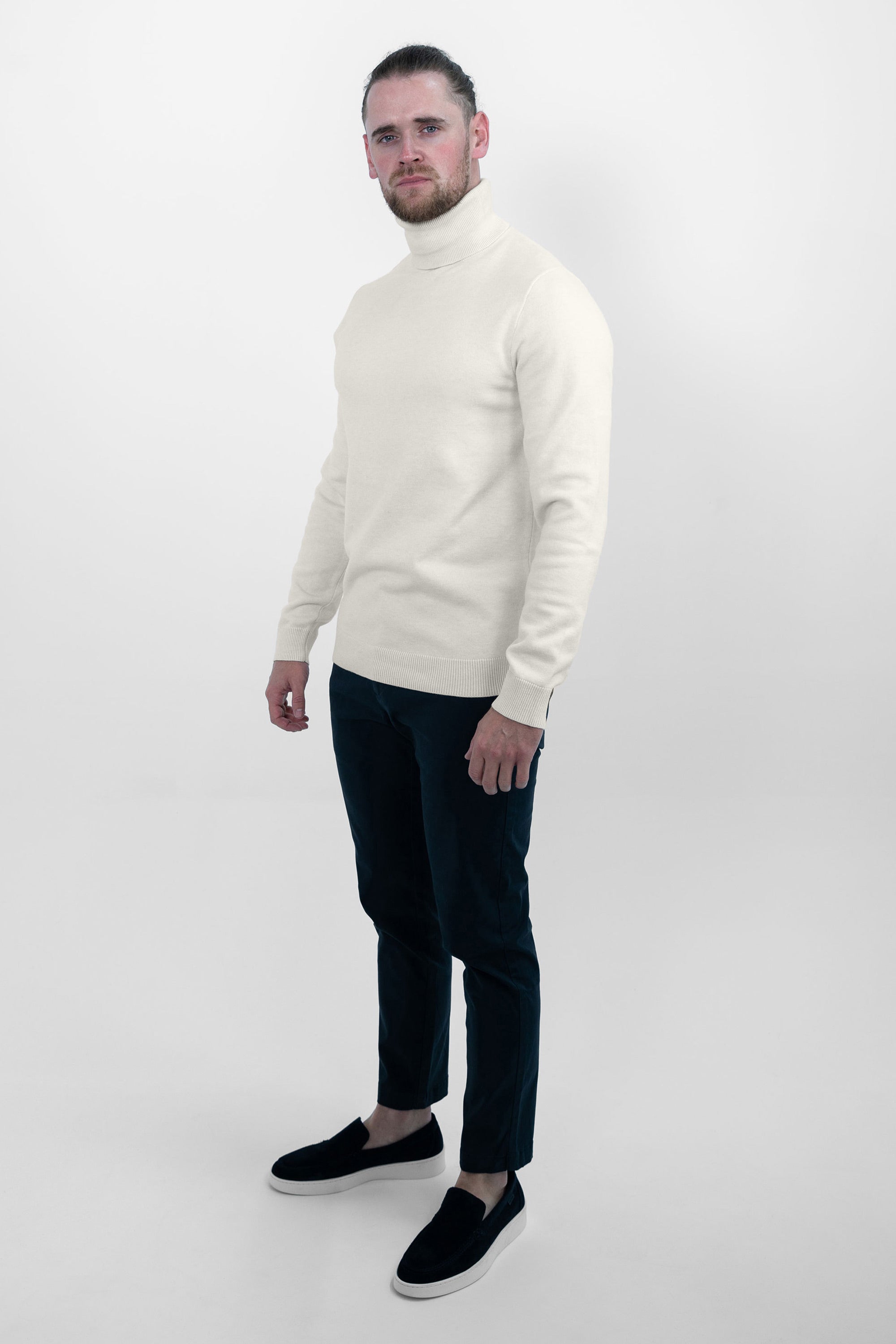 Vercate - Luxe Coltrui - gebroken wit - Regular Fit - Knit Heren Pullover / Sweater / Trui - Maat S M L XL XXL Knitted knitwear