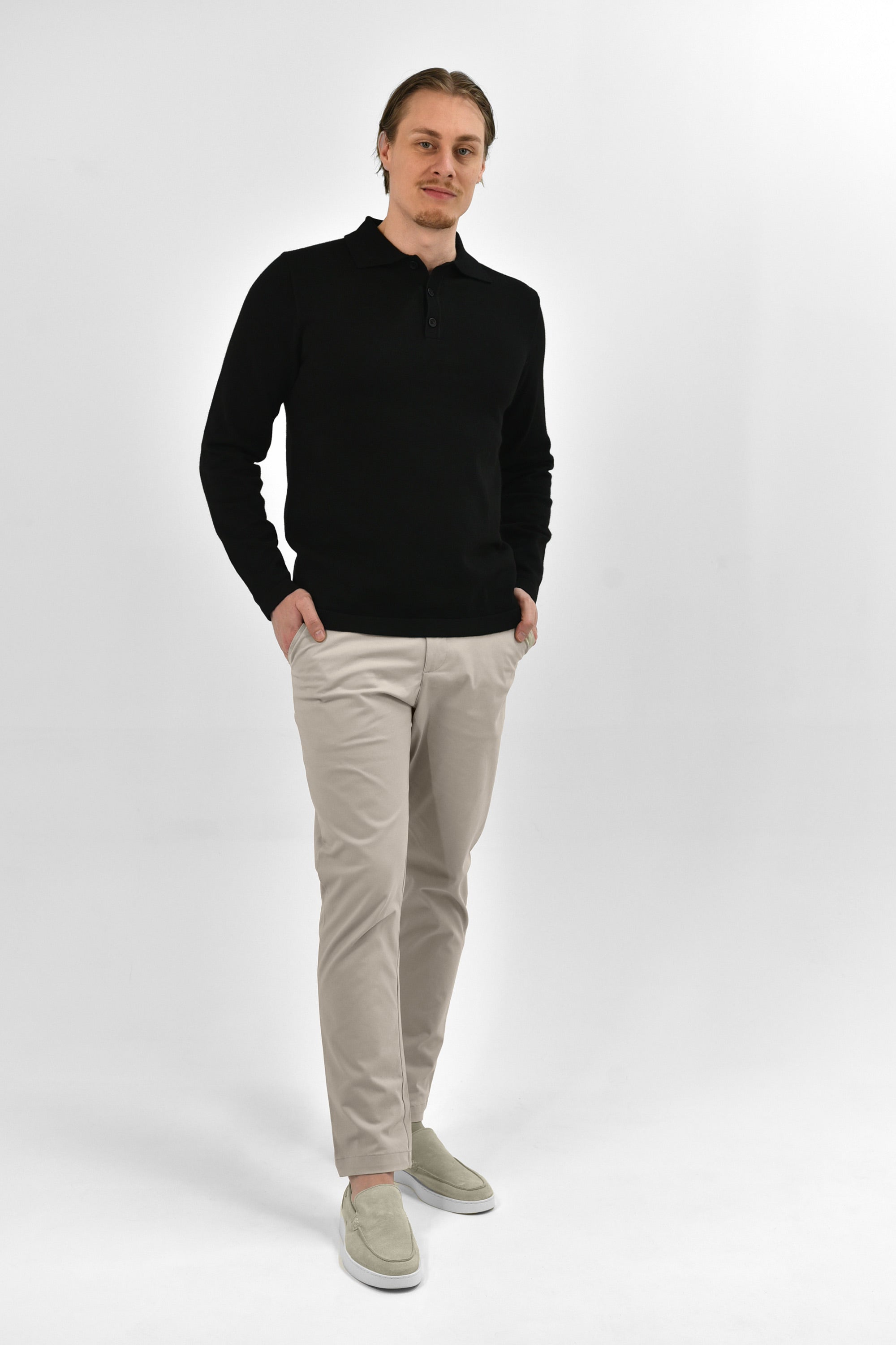 Vercate - Luxe Heren Poloshirt - Polo Met Lange Mouwen - Zwart - Regular Fit - Knit S M L XL XXL