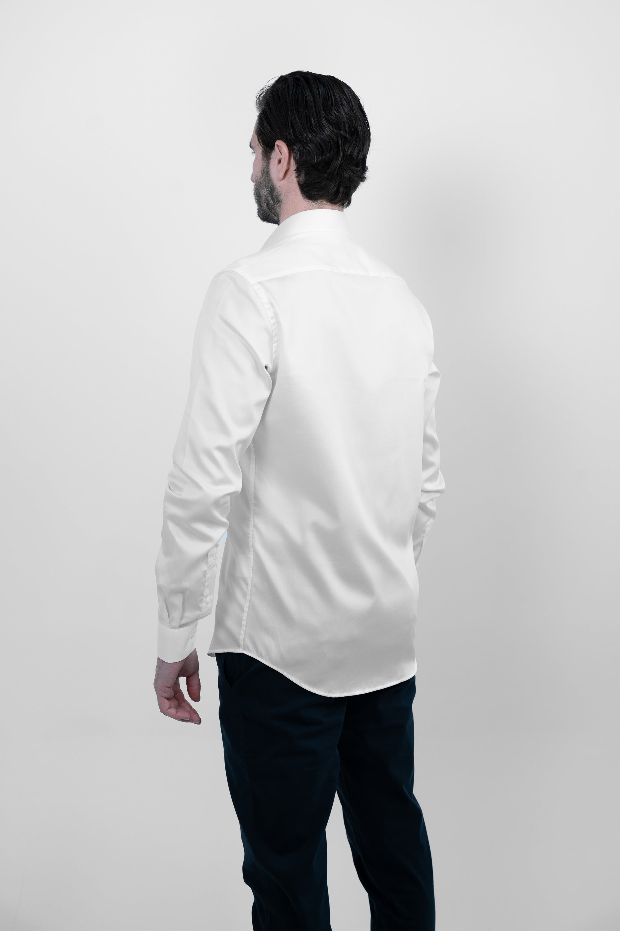 Vercate - Strijkvrij Overhemd - Wit - Slim Fit - Katoen Satijn - Lange Mouw - Heren - Maat 37 38 39 40 41 42 43 44 S M L XL XXL