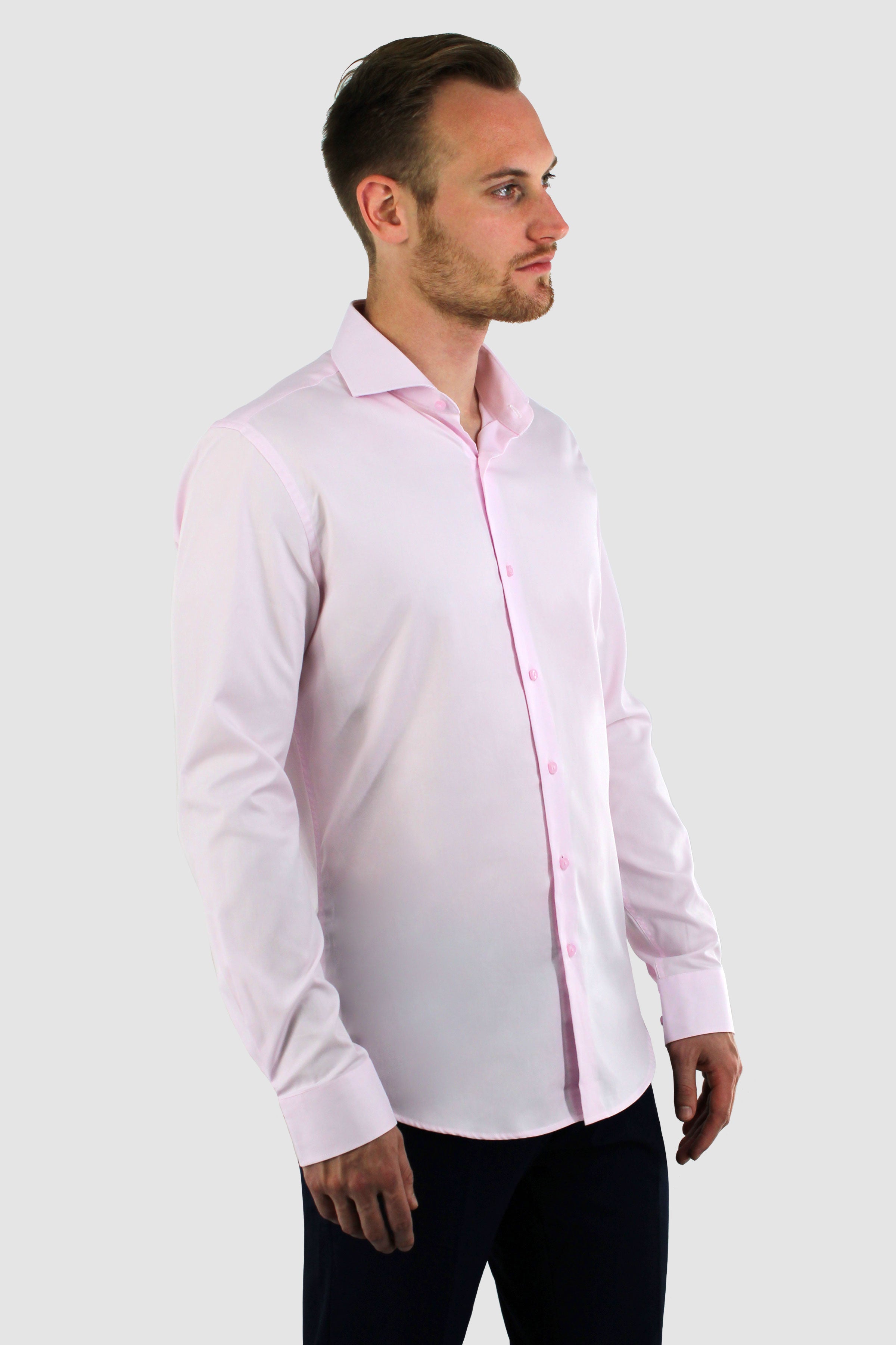 Vercate - Strijkvrij Overhemd - Roze - Slim Fit - Poplin - Lange Mouw - Heren - Maat 37 38 39 40 41 42 43 44 S M L XL XXL