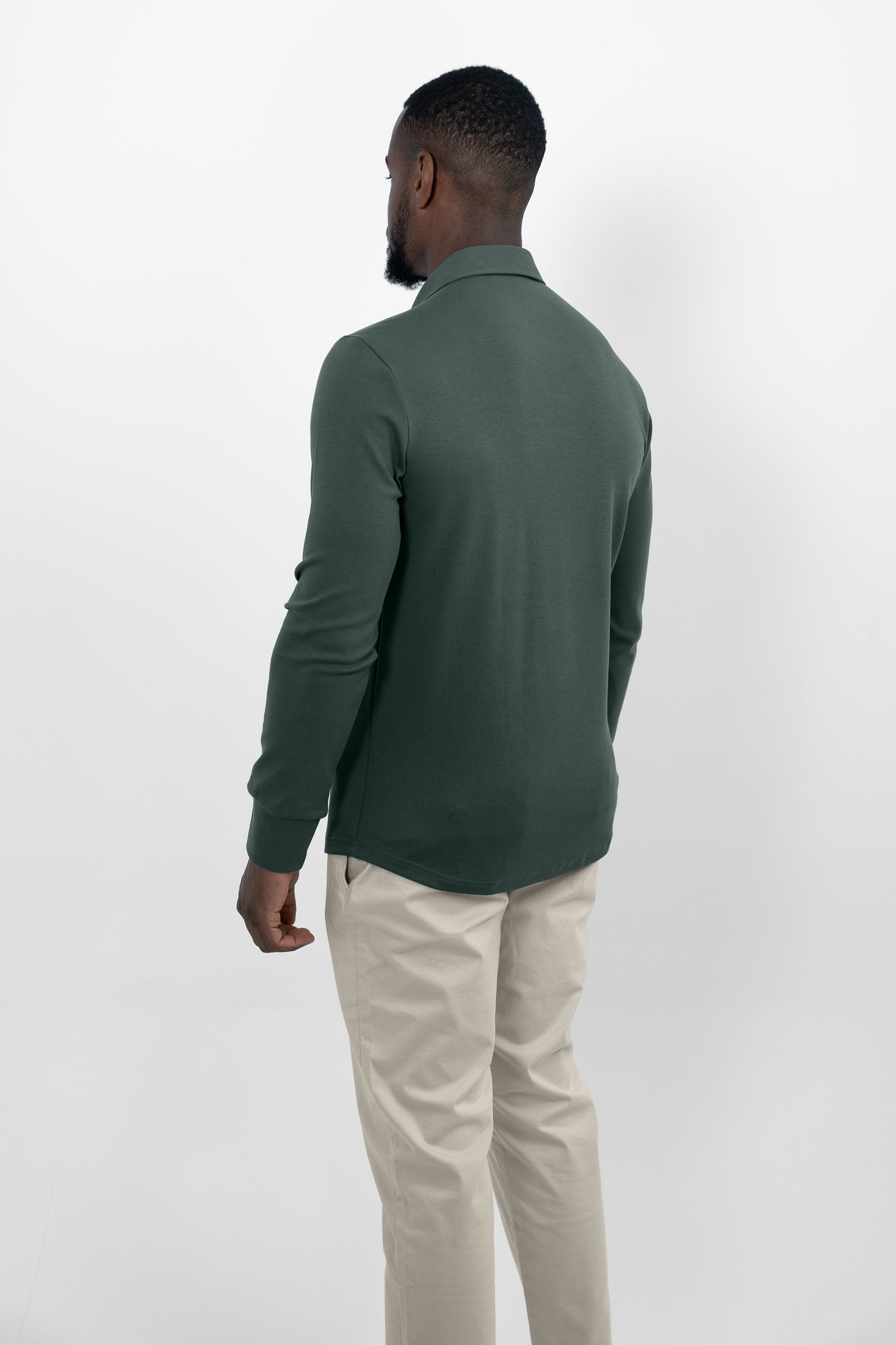 Vercate - Heren Polo Lange Mouw - Strijkvrij Poloshirt - Blauw - Turquoise - Slim Fit - Excellent Katoen - Maat S M L XL XXL