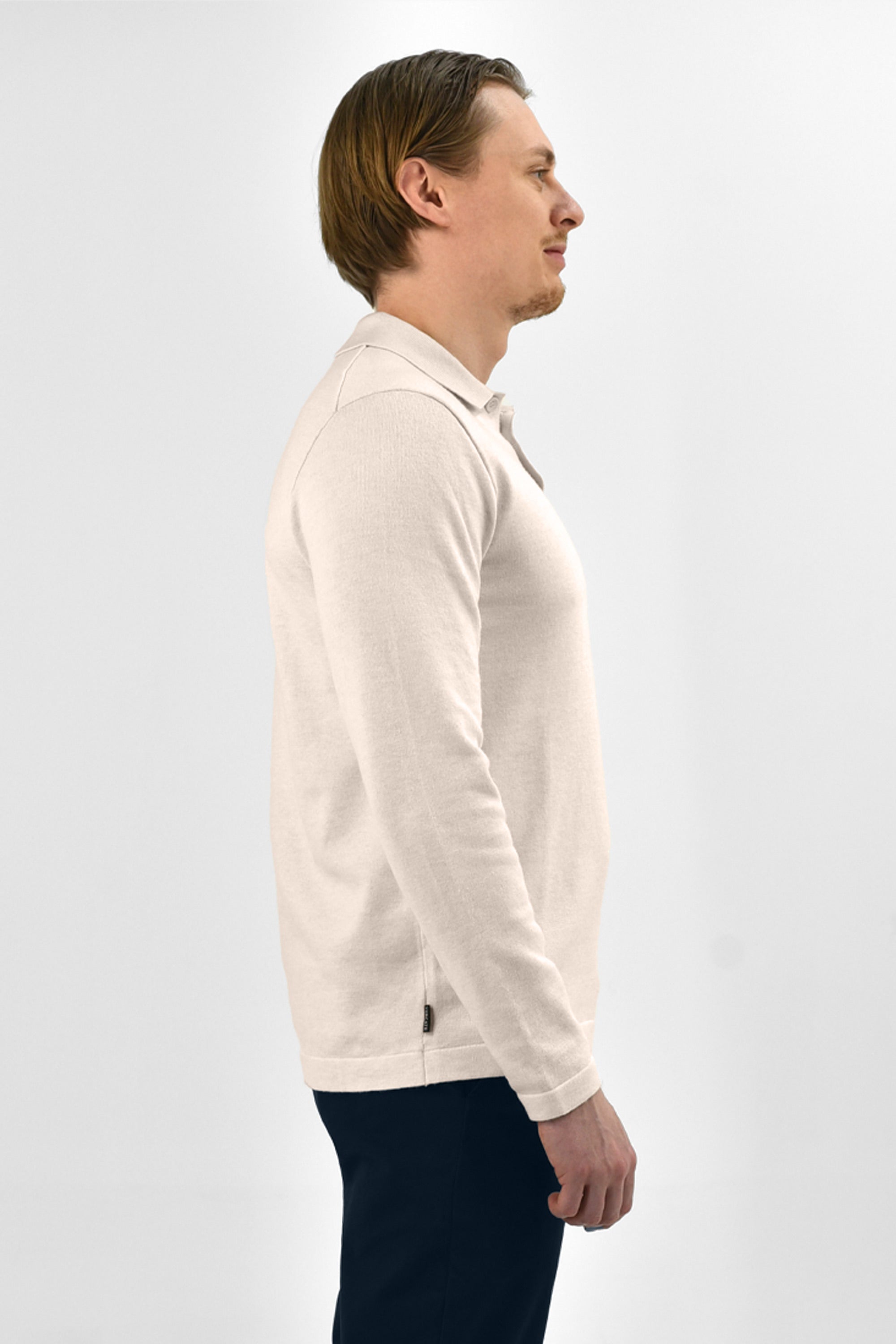 Vercate - Luxe Heren Poloshirt - Polo Met Lange Mouwen - Off White / Gebroken Wit - Regular Fit - Knit Knitted S M L XL XXL