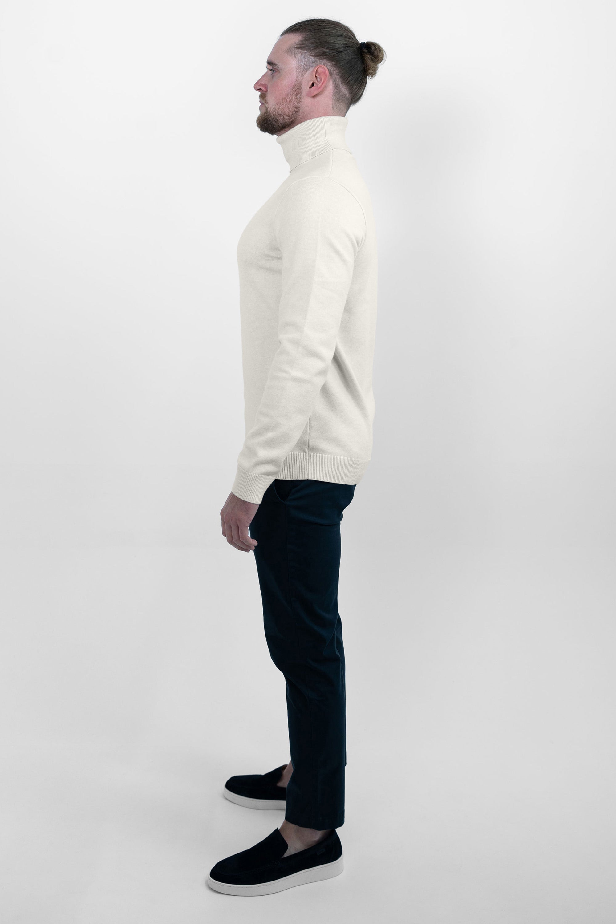 Vercate - Luxe Coltrui - gebroken wit - Regular Fit - Knit Heren Pullover / Sweater / Trui - Maat S M L XL XXL Knitted knitwear