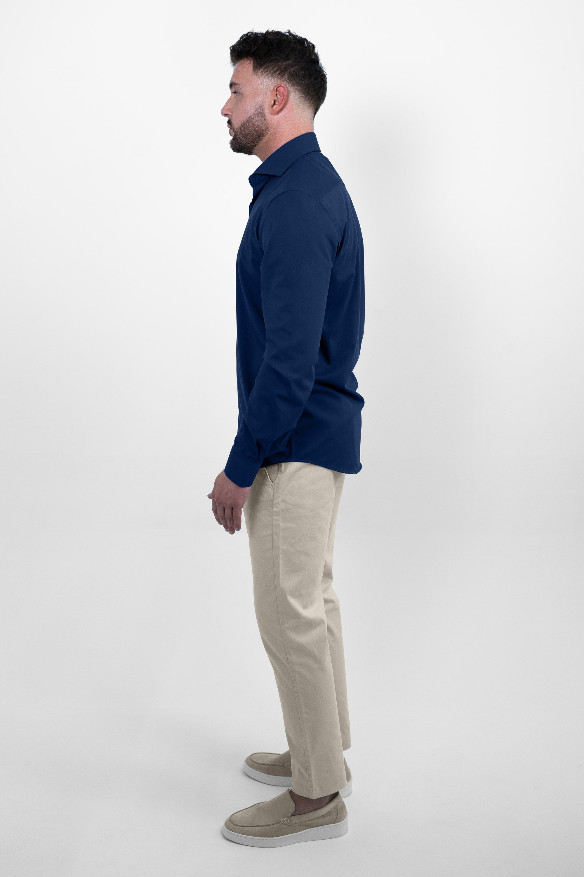 Vercate - Strijkvrij Overhemd - Navy - Marine Blauw - Regular Fit - Bamboe Katoen - Lange Mouw - Heren - Maat S M L XL XXL 37 38 39 40 41 42 43 44