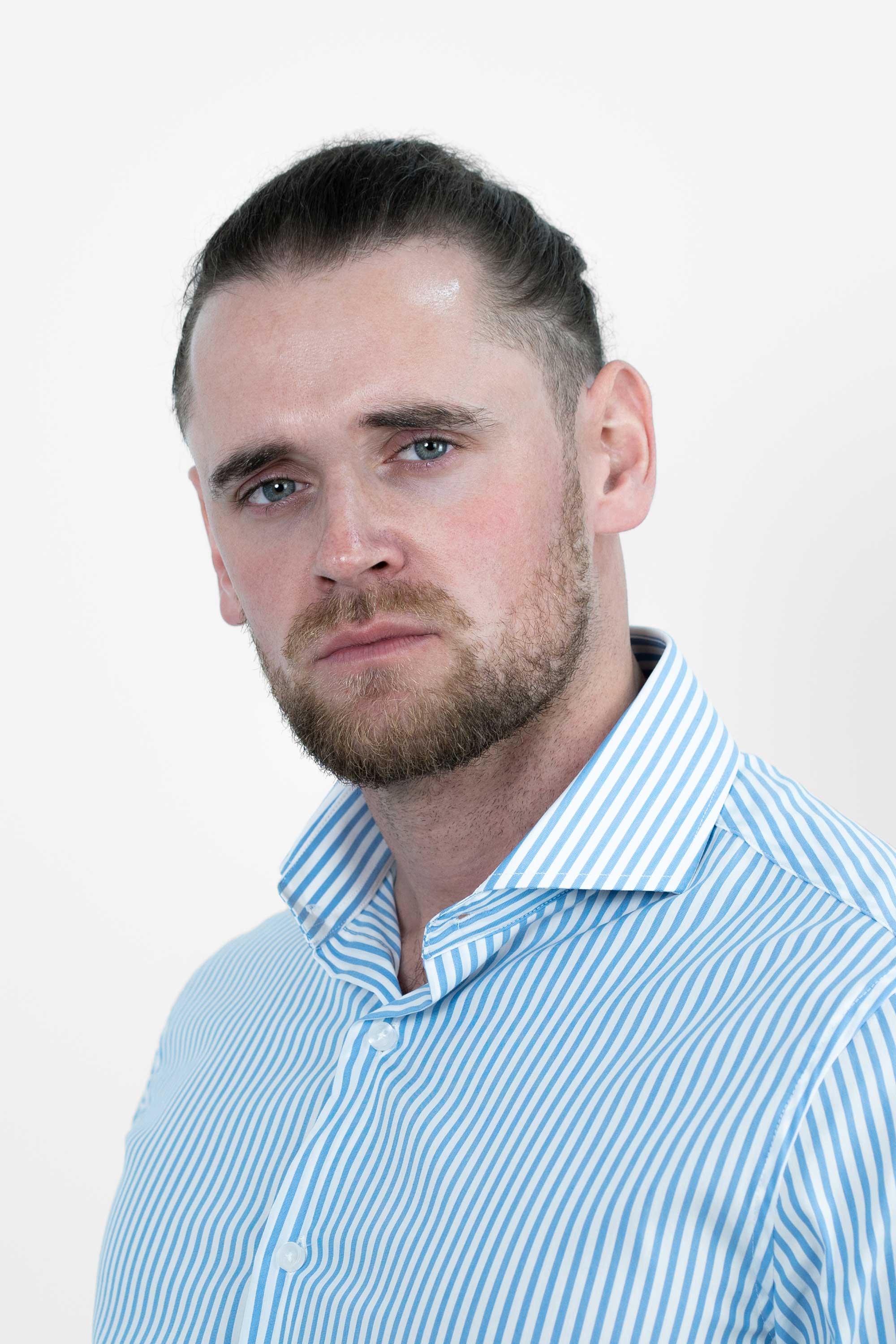 Vercate - Overhemd - Lichtblauw Gestreept - Cool Technology - Slim Fit - Lange Mouw - Poplin - Heren - Maat 37 38 39 40 41 42 43 44 45 46