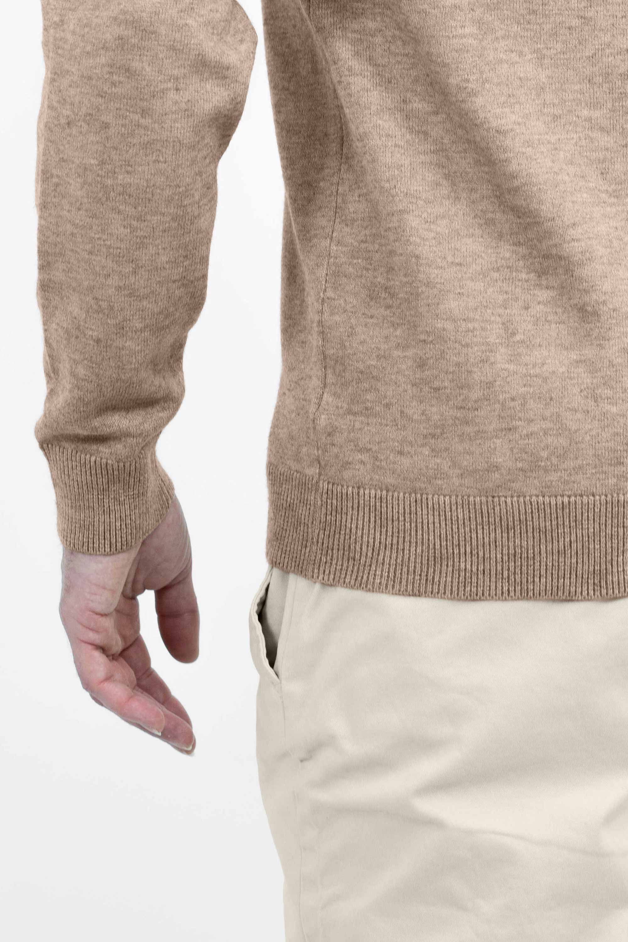 Vercate - Luxe Half Zip / Quarter Zip Pullover - Bruin - Regular Fit - Knit Knitted Heren Sweater / Trui