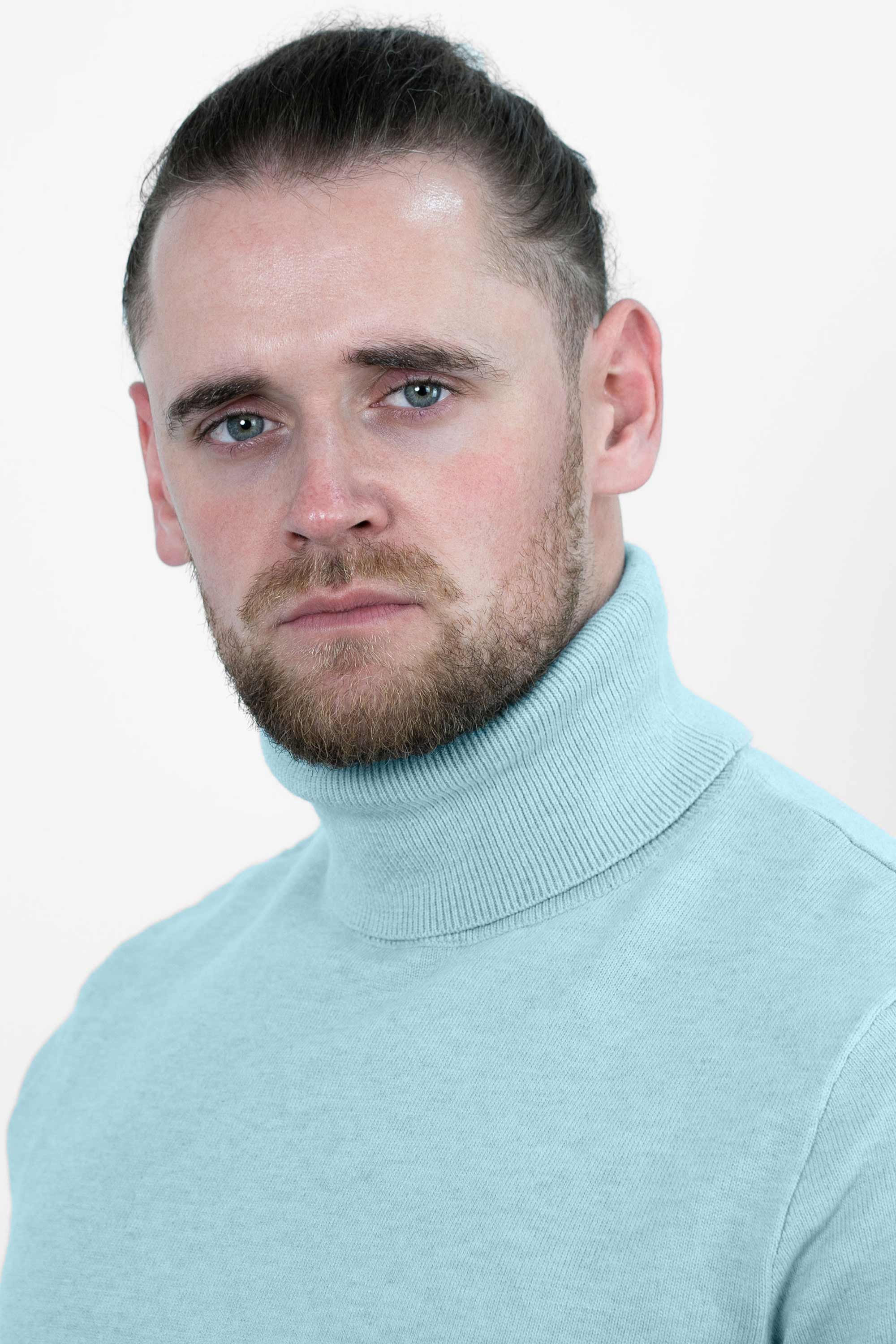 Vercate - Luxe Coltrui - Lichtblauw / Blauw - Regular Fit - Knit Heren Pullover / Sweater / Trui