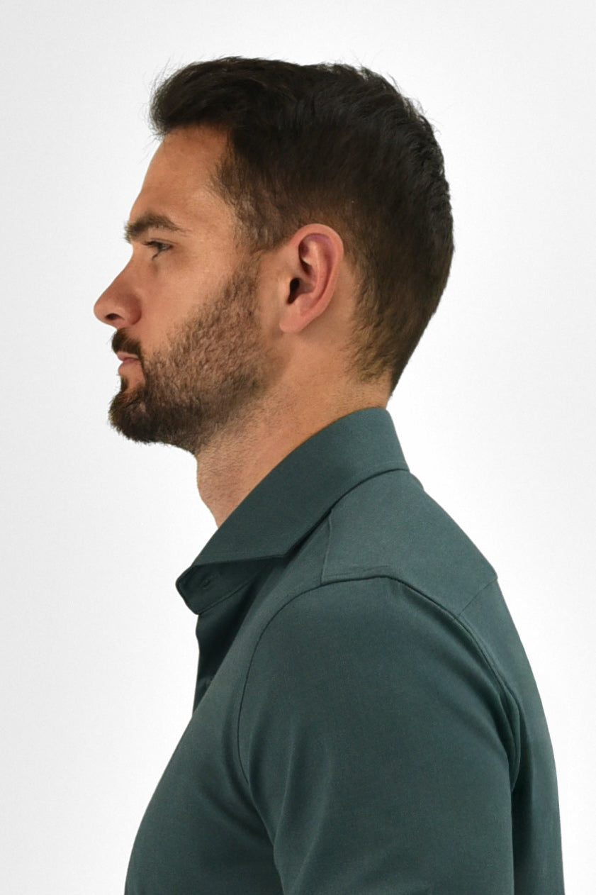 Vercate - Strijkvrij & Kreukvrij Overhemd - Groen - Slim Fit - Bamboe Katoen - Lange Mouw - Heren