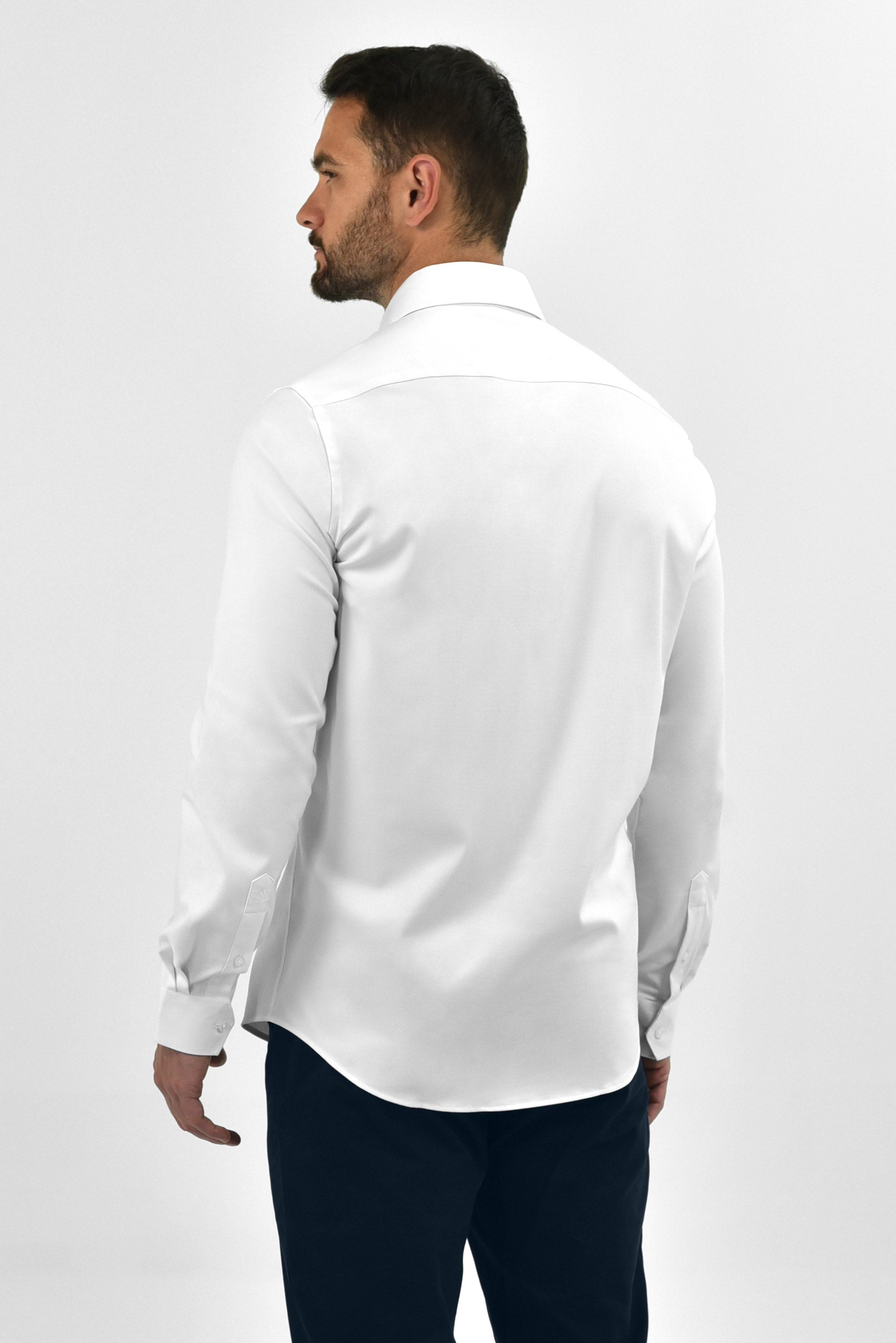 Vercate - Strijkvrij Kreukvrij Overhemd - Wit - Slim Fit - Bamboe Katoen - Lange Mouw - Heren