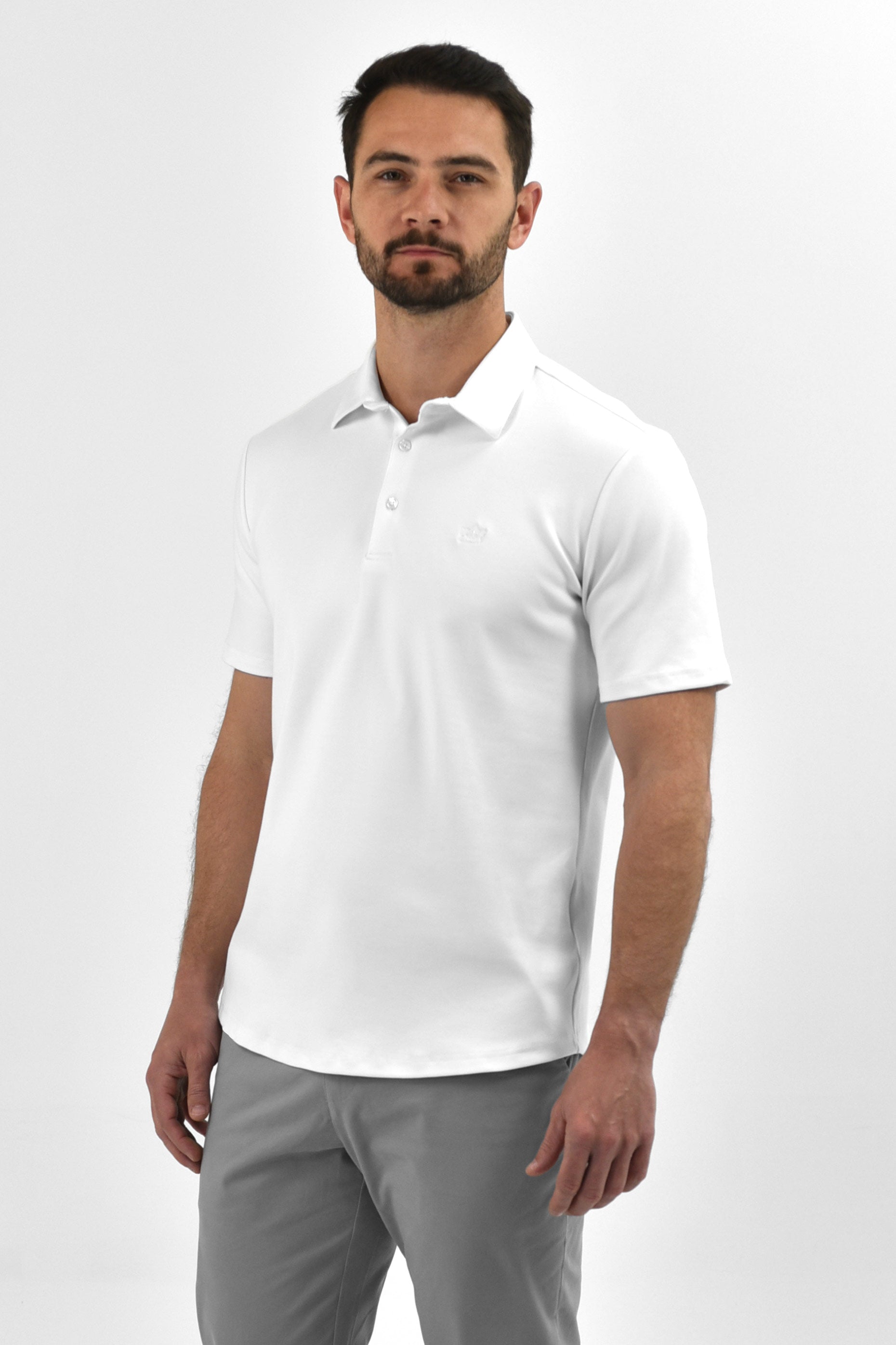 Vercate - Heren Polo Korte Mouw - Strijkvrij Poloshirt - Wit - Slim Fit - Excellent Katoen