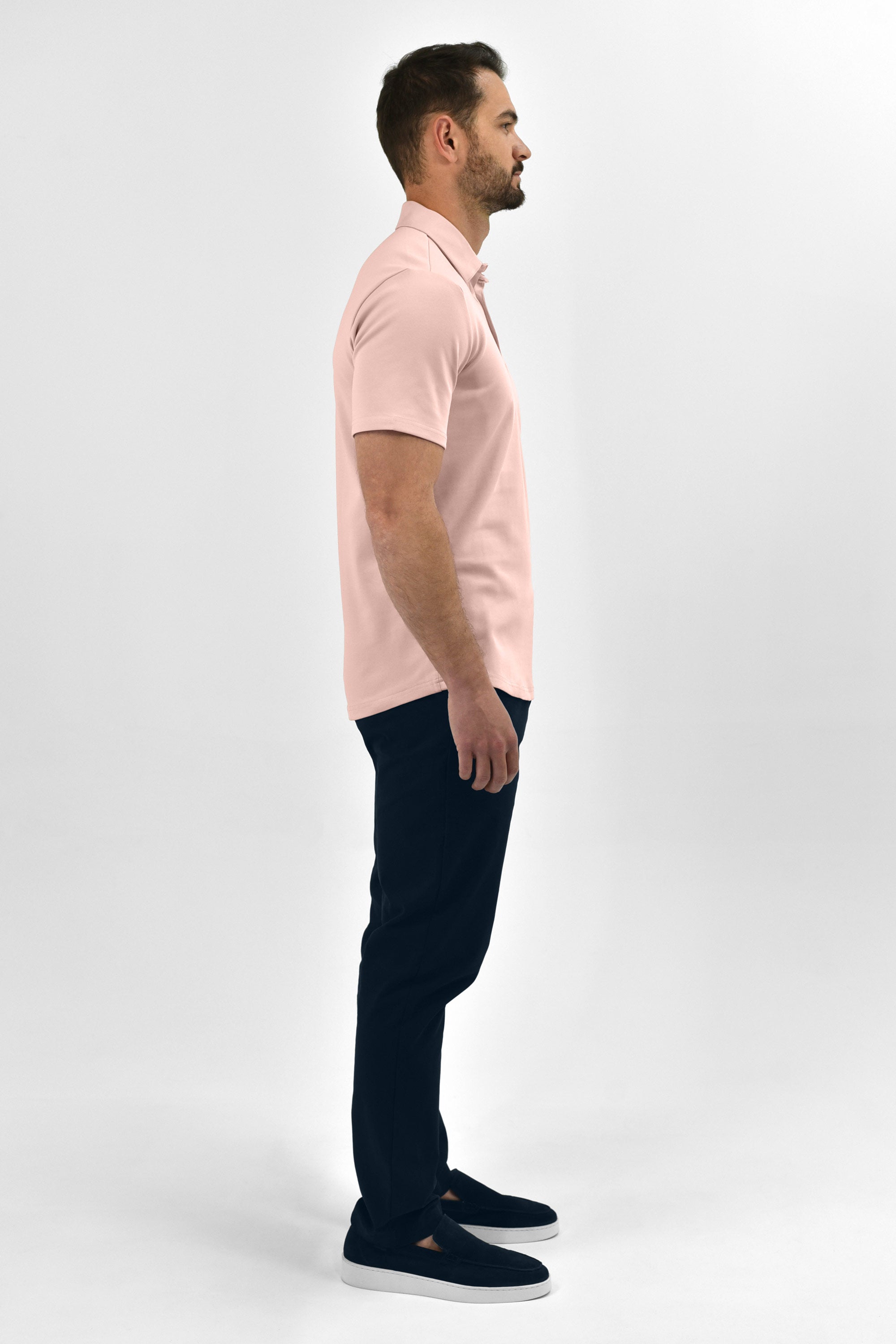 Vercate - Heren Polo Korte Mouw - Strijkvrij Poloshirt - Roze - Slim Fit - Excellent Katoen