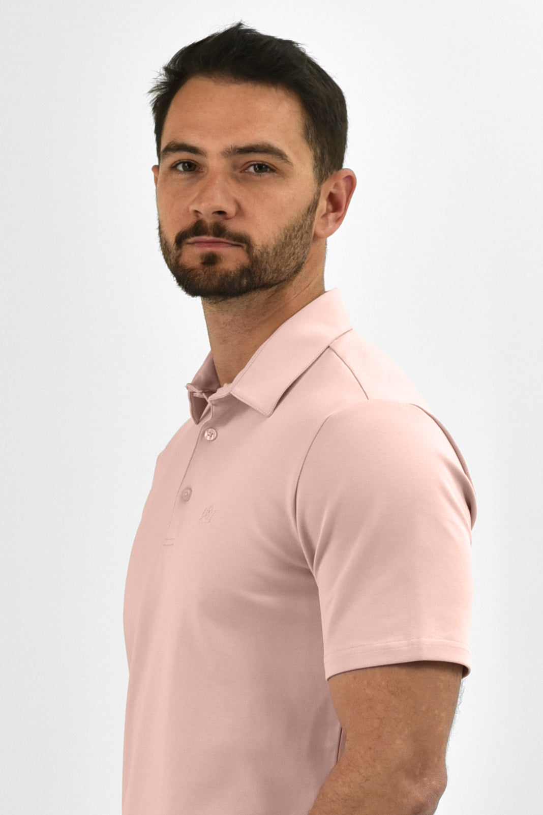 Vercate - Heren Polo Korte Mouw - Strijkvrij Poloshirt - Roze - Slim Fit - Excellent Katoen