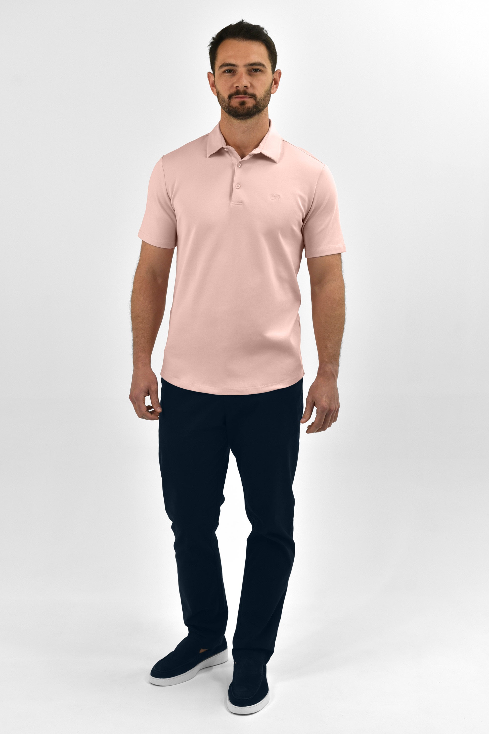 Vercate - Heren Polo Korte Mouw - Strijkvrij Poloshirt - Roze - Slim Fit - Excellent Katoen