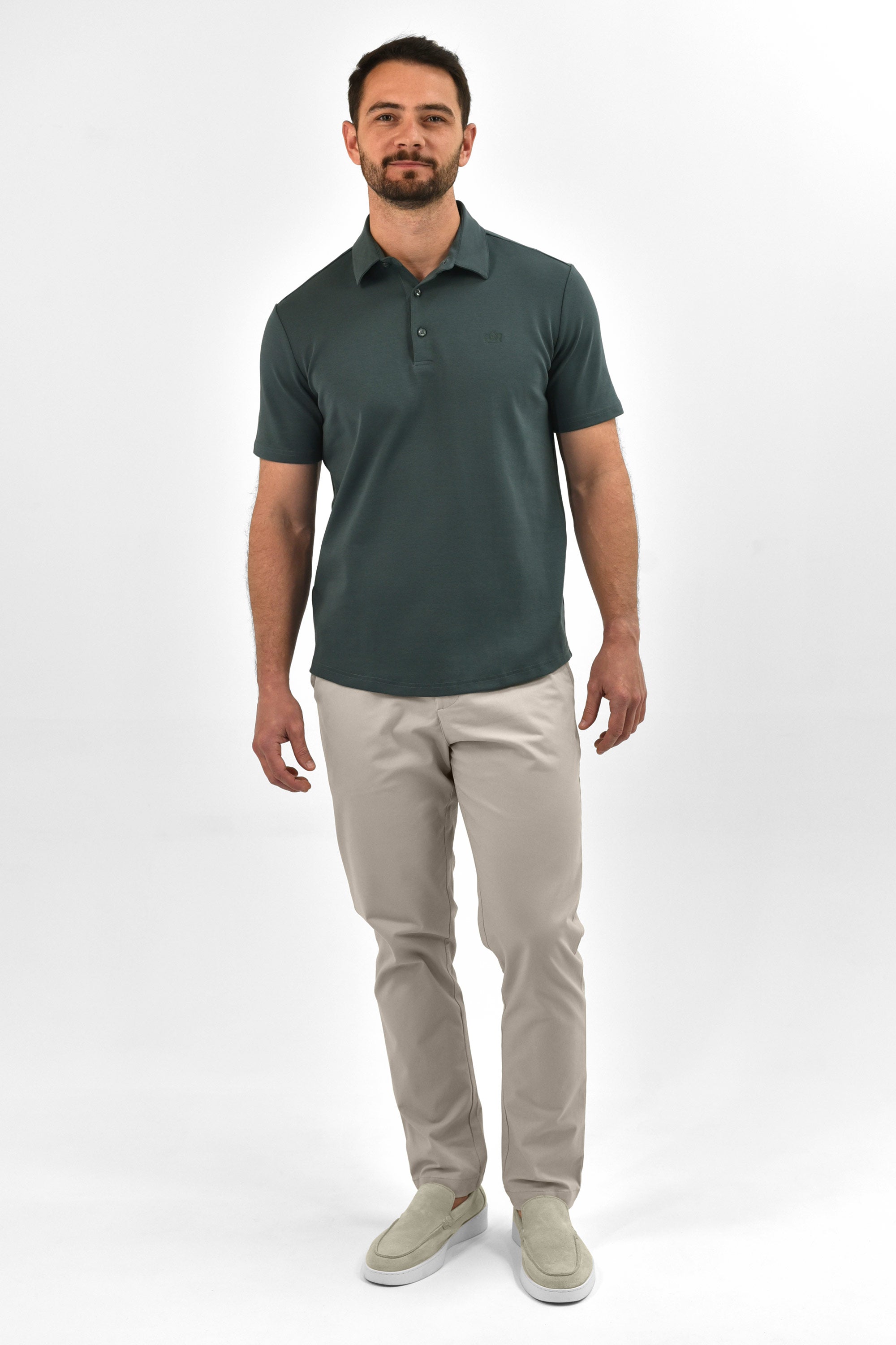 Vercate - Heren Polo Korte Mouw - Strijkvrij Poloshirt - Turquoise / Blauwgroen - Slim Fit - Excellent Katoen