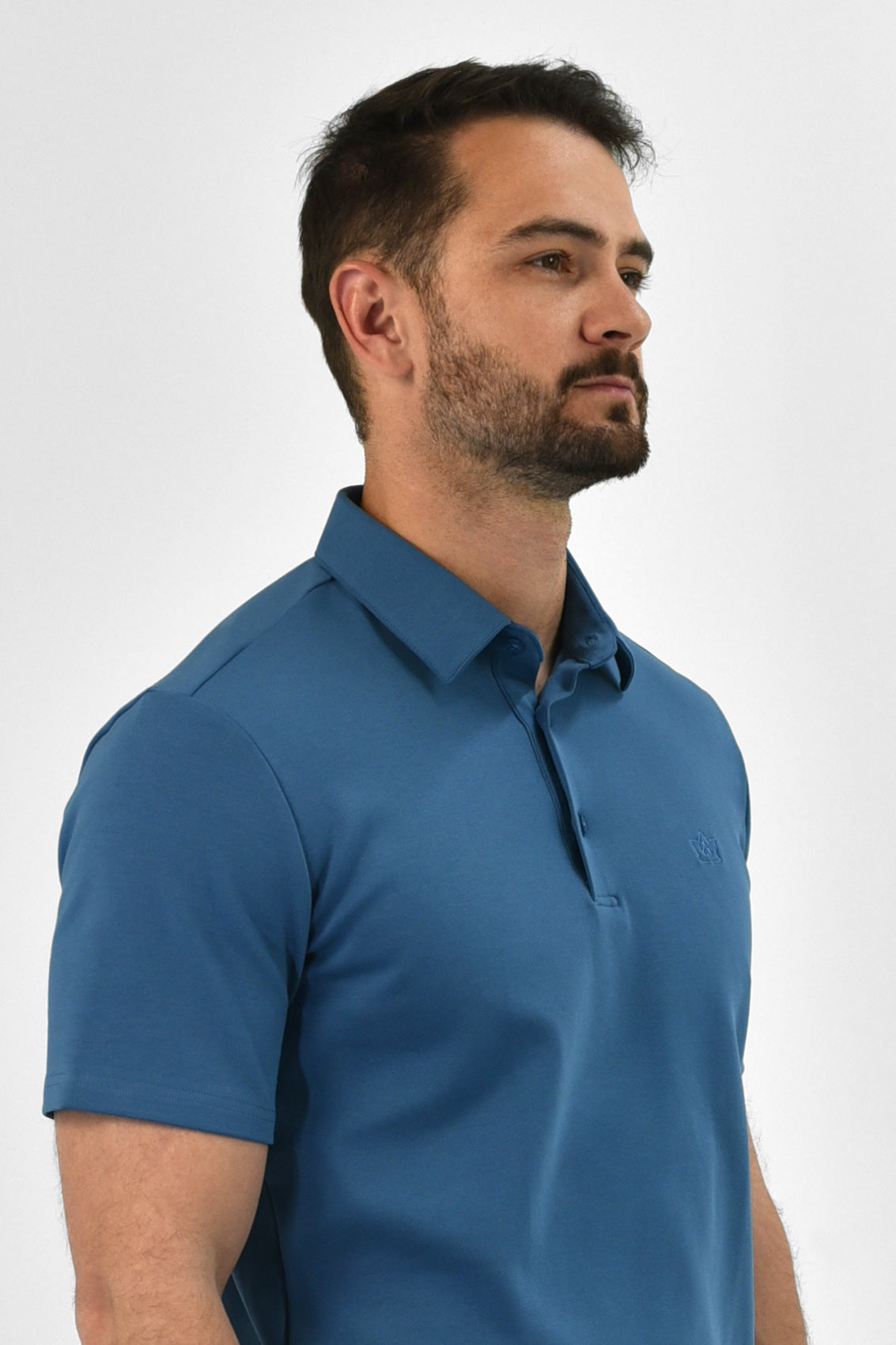 Vercate - Heren Polo Korte Mouw - Strijkvrij Poloshirt - Blauw - Slim Fit - Excellent Katoen
