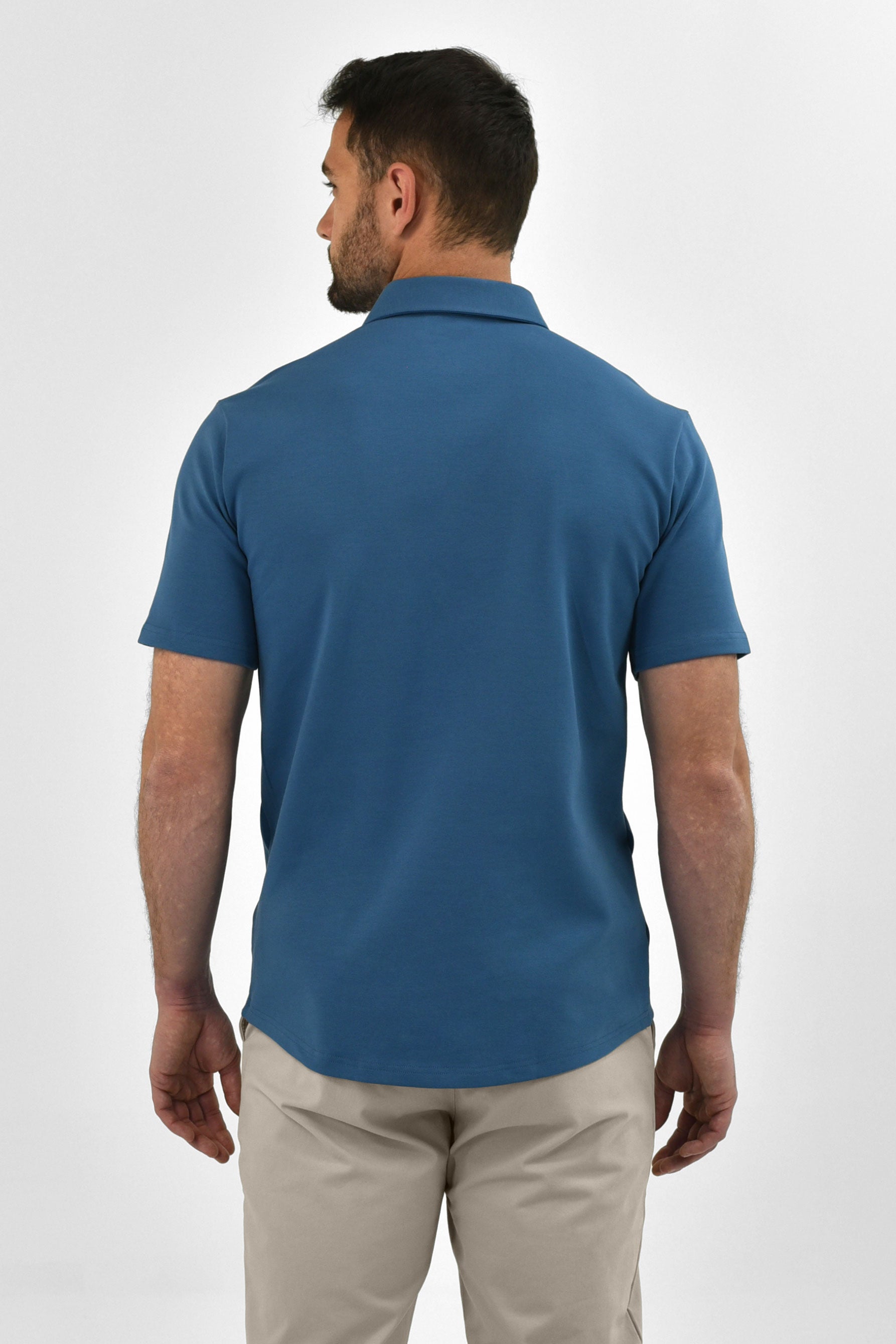 Vercate - Heren Polo Korte Mouw - Strijkvrij Poloshirt - Blauw - Slim Fit - Excellent Katoen