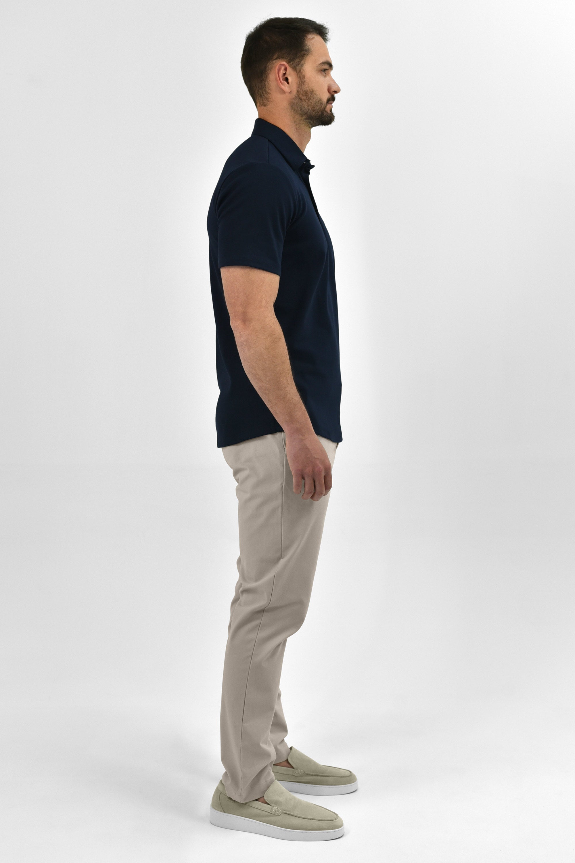 Vercate - Heren Polo Korte Mouw - Strijkvrij Poloshirt - Navy / Donkerblauw - Slim Fit - Excellent Katoen