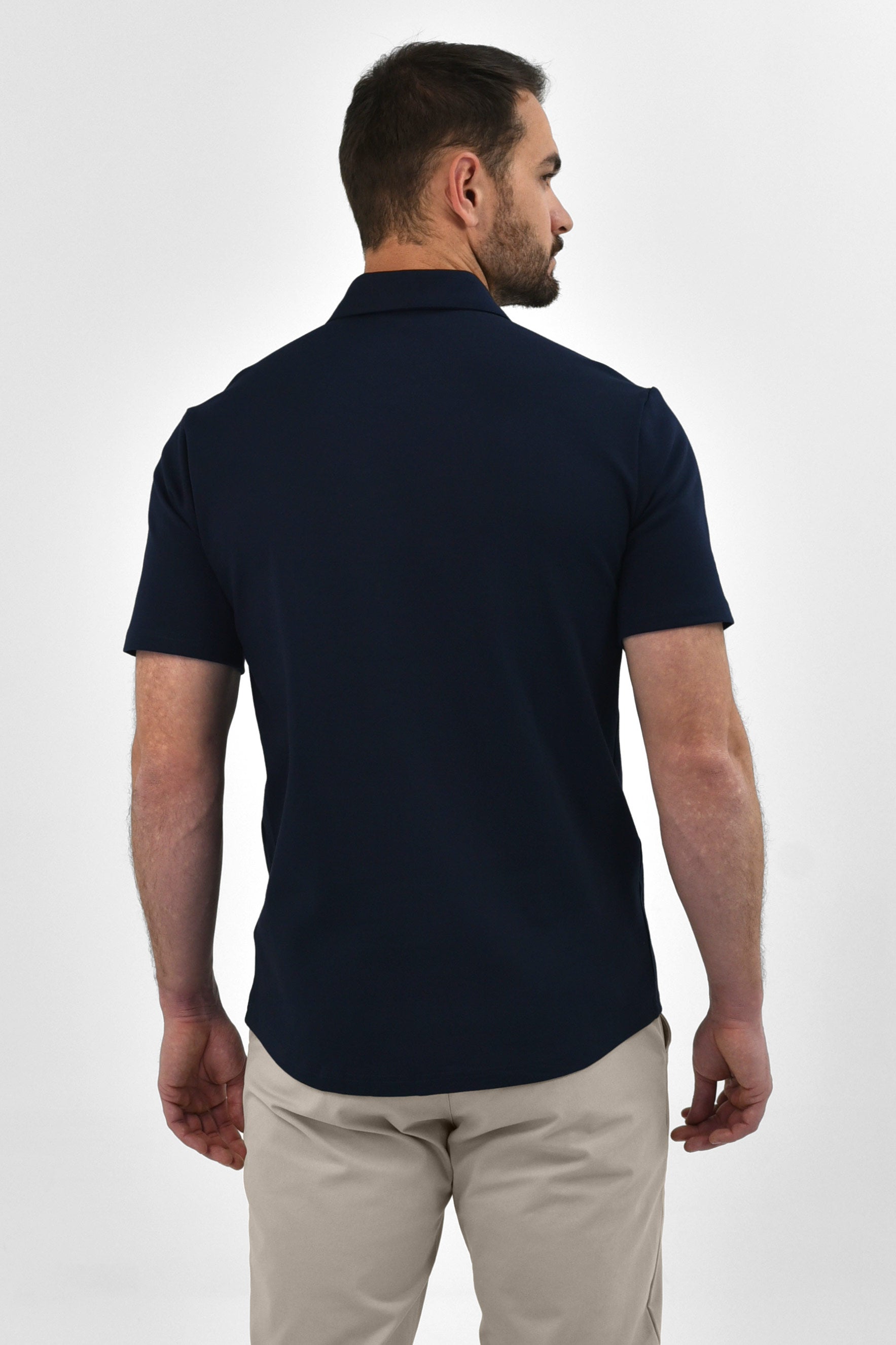 Vercate - Heren Polo Korte Mouw - Strijkvrij Poloshirt - Navy / Donkerblauw - Slim Fit - Excellent Katoen