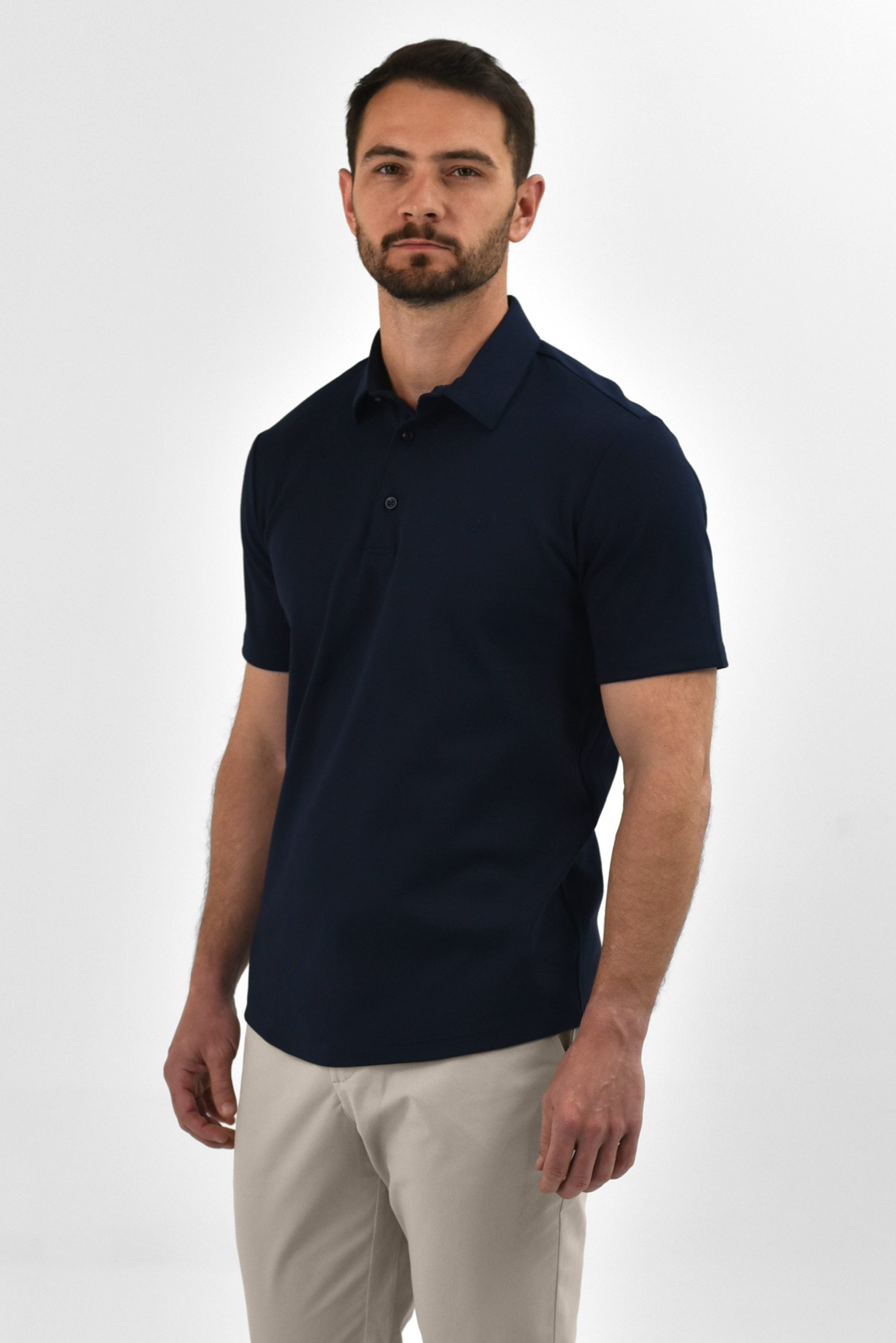 Vercate - Heren Polo Korte Mouw - Strijkvrij Poloshirt - Navy / Donkerblauw - Slim Fit - Excellent Katoen