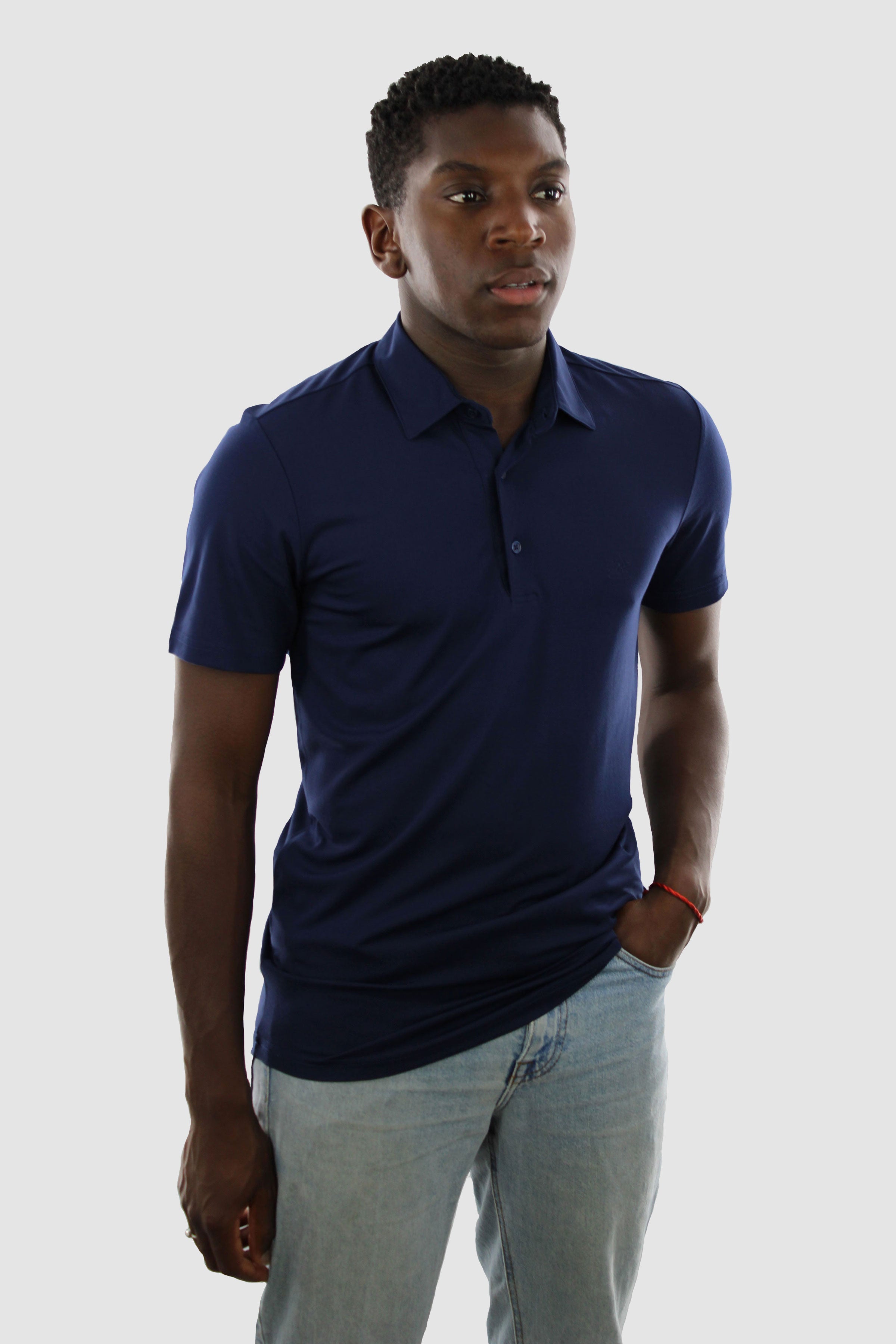 Strijkvrij Poloshirt - Navy