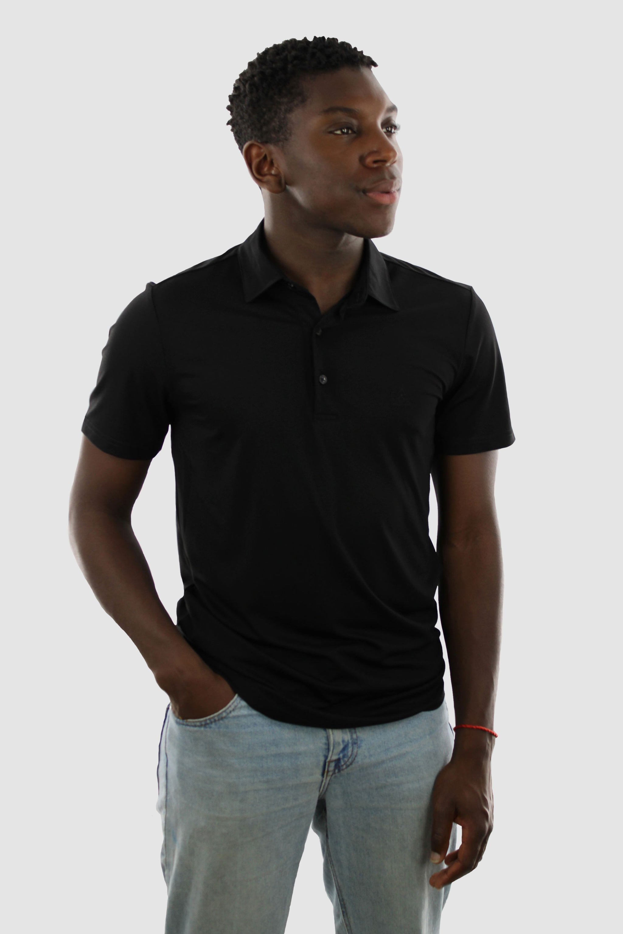 Strijkvrij Poloshirt - Zwart