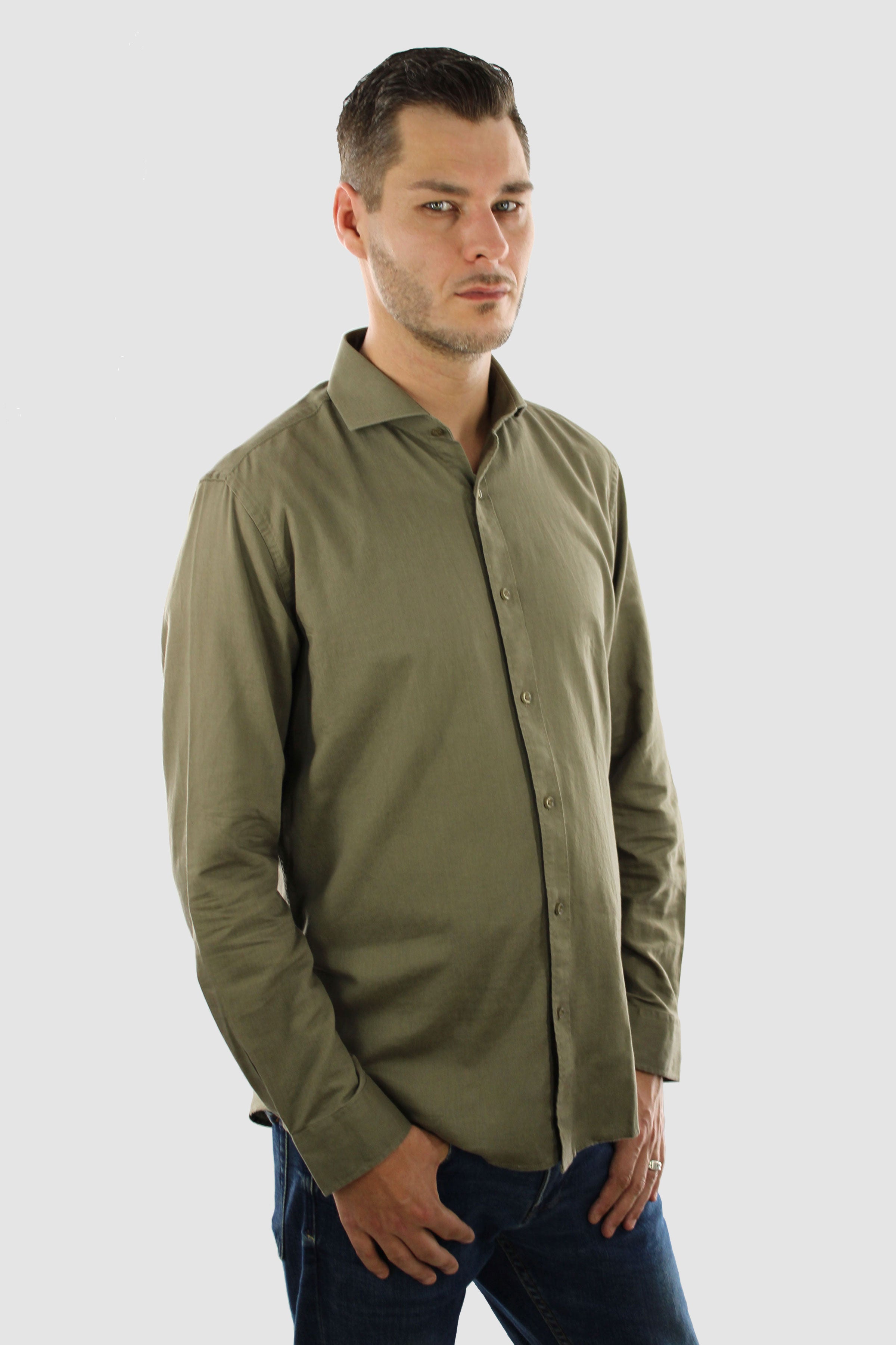 Chemise en lin - Olive