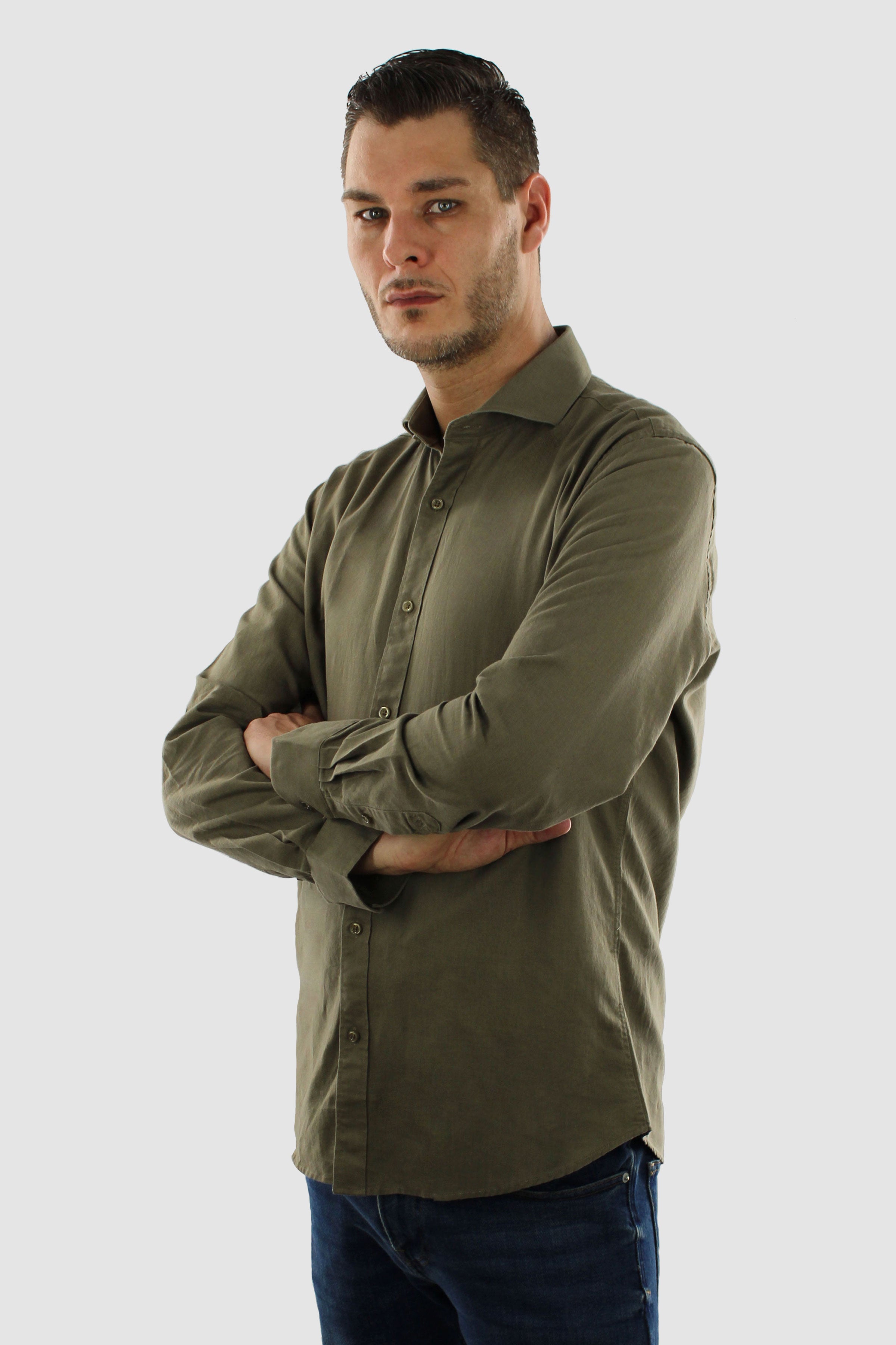 Chemise en lin - Olive