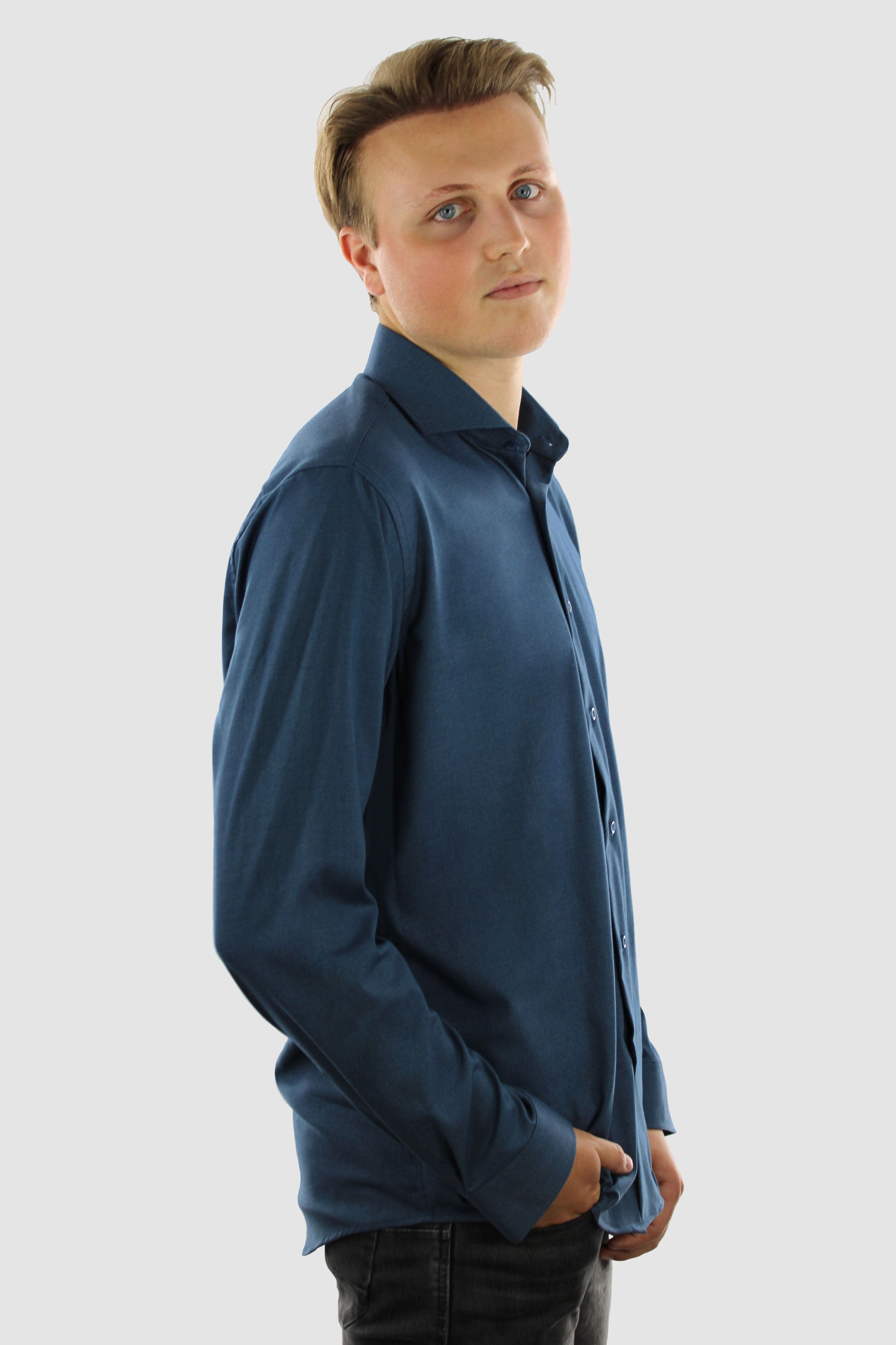 Wrinkle Resistant Shirt - Blue Bamboo