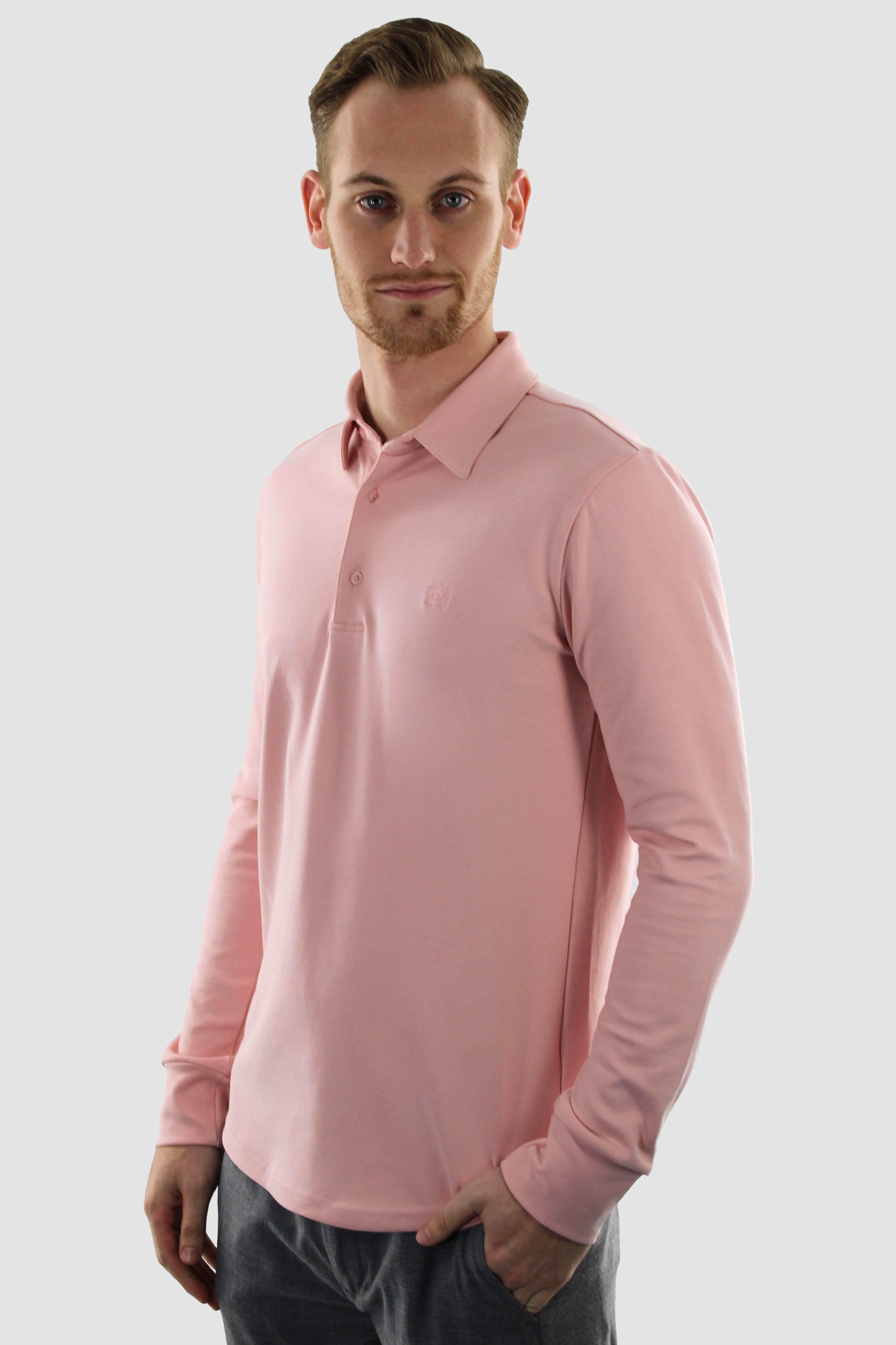 Strijkvrij Poloshirt - Roze