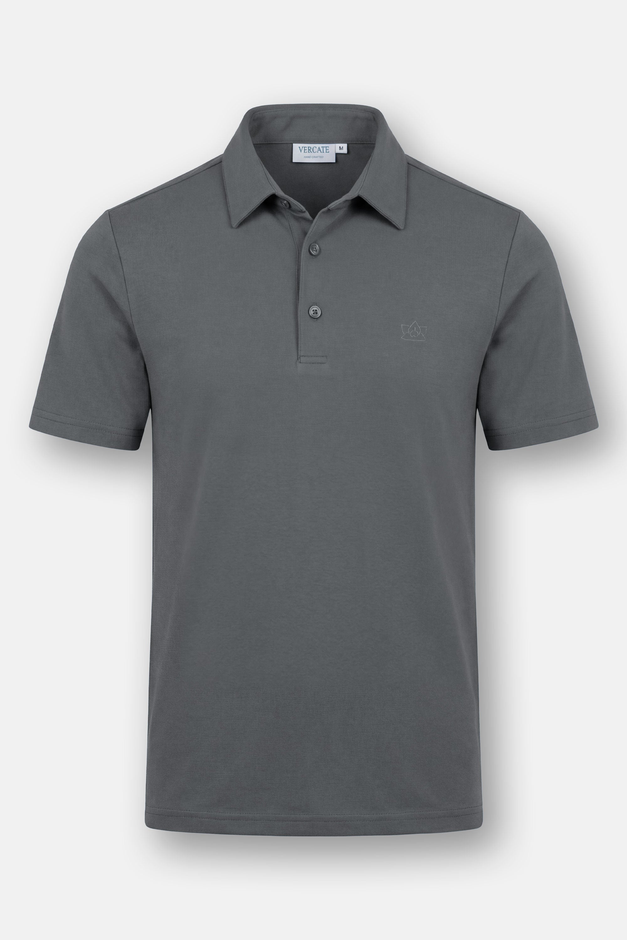 Vercate - Non-Iron Short Sleeve Polo Shirt - Grey - Men