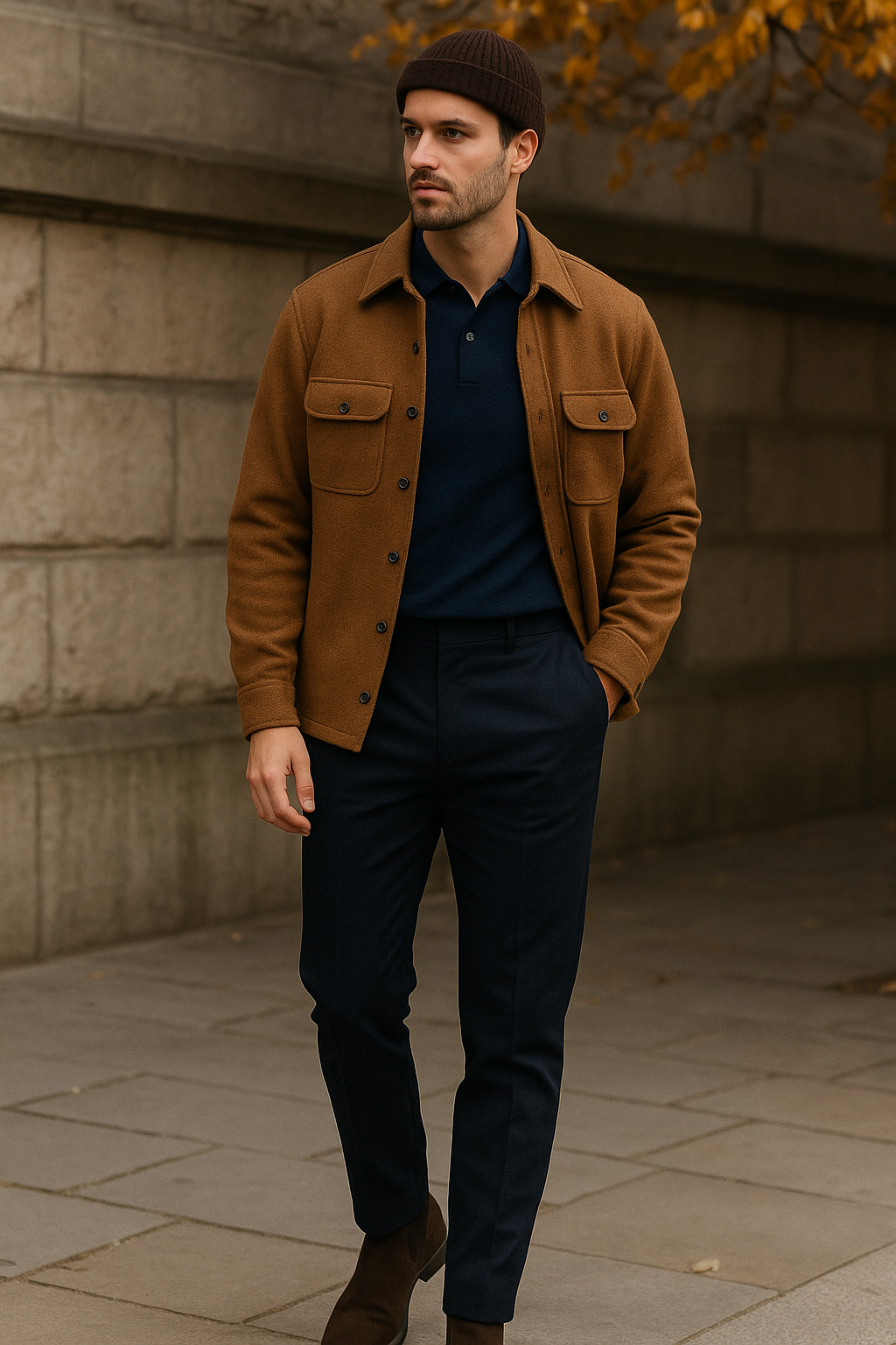 Hoe combineer je een polo in de herfst of winter?