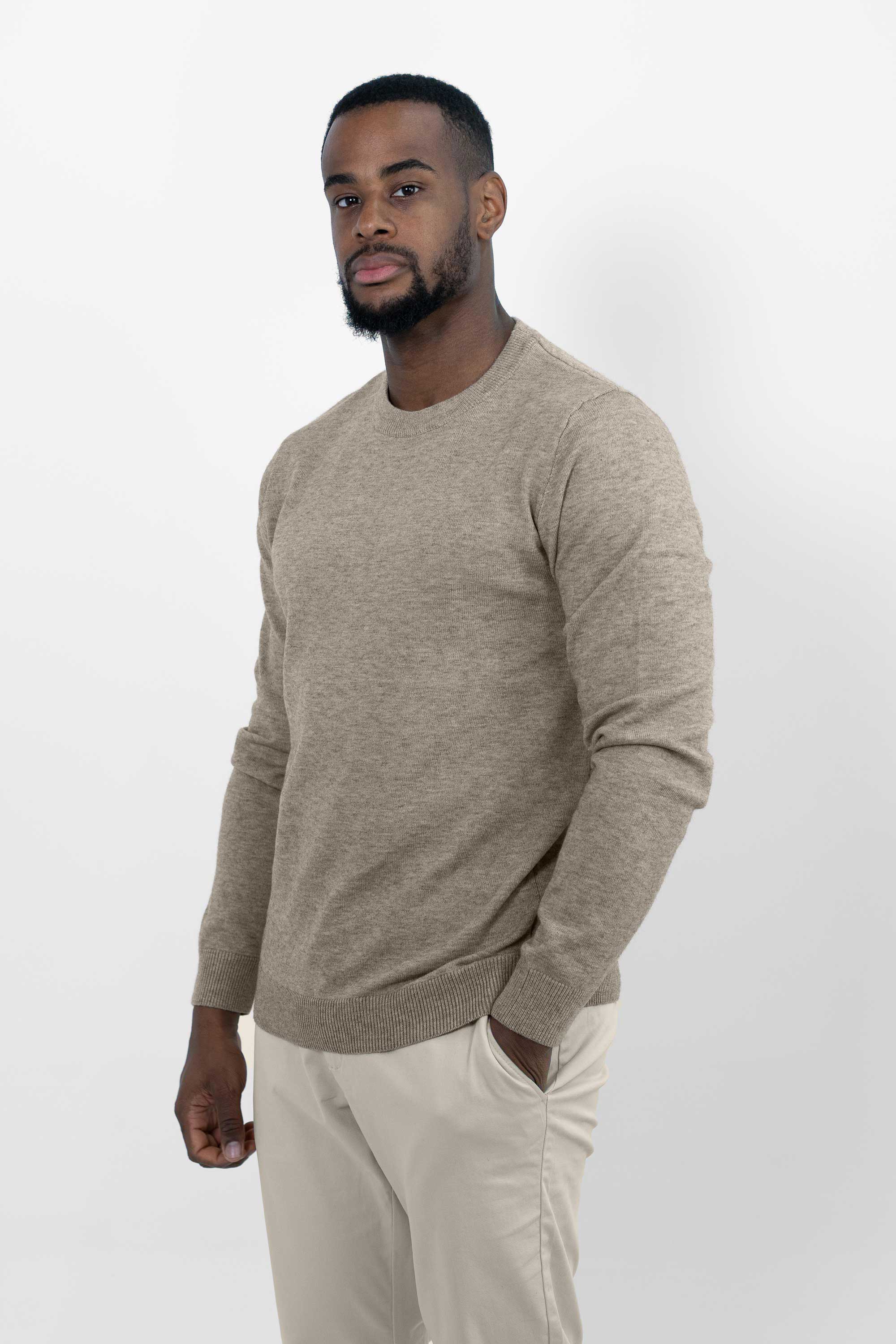 Vercate - Luxe Crewneck Pullover - Bruin - Regular Fit - Knit Heren Sweater / Trui - Maat: S M L XL XXL Knitwear Knitted