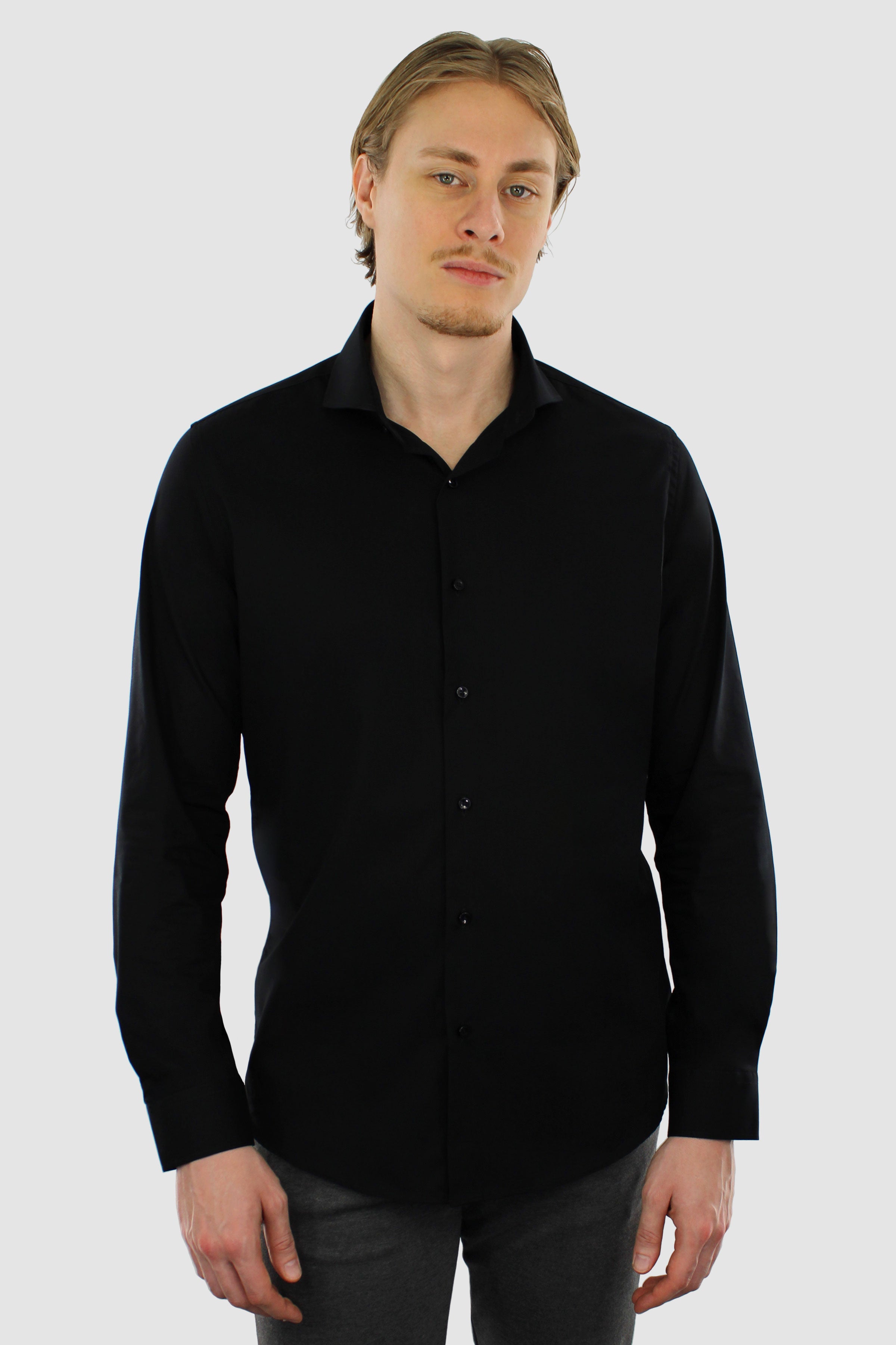 Strijkvrij Overhemd - Zwart